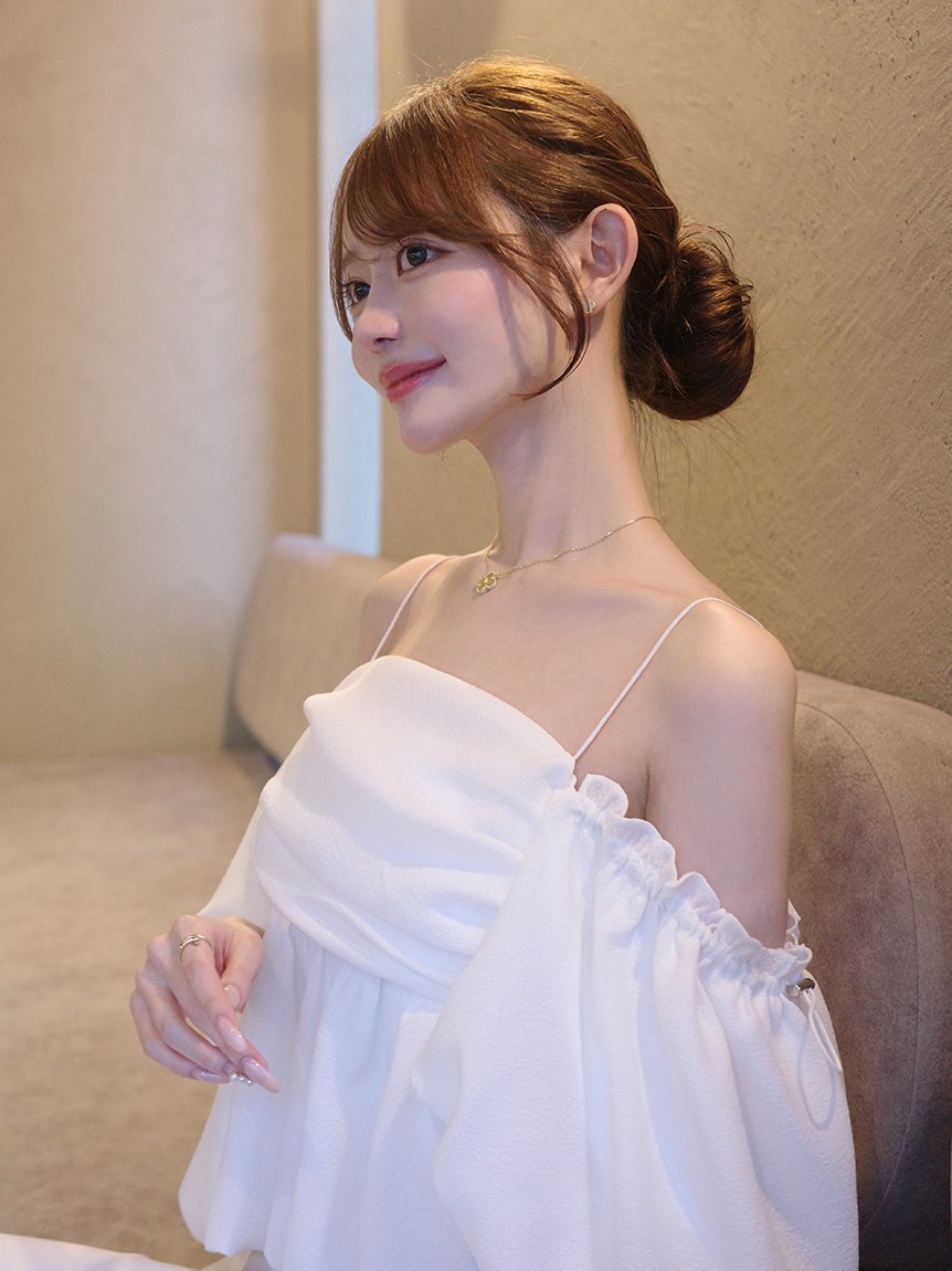 FRAY I.D｜3wayオフショルパフスリーブブラウス/ウォッシャブル