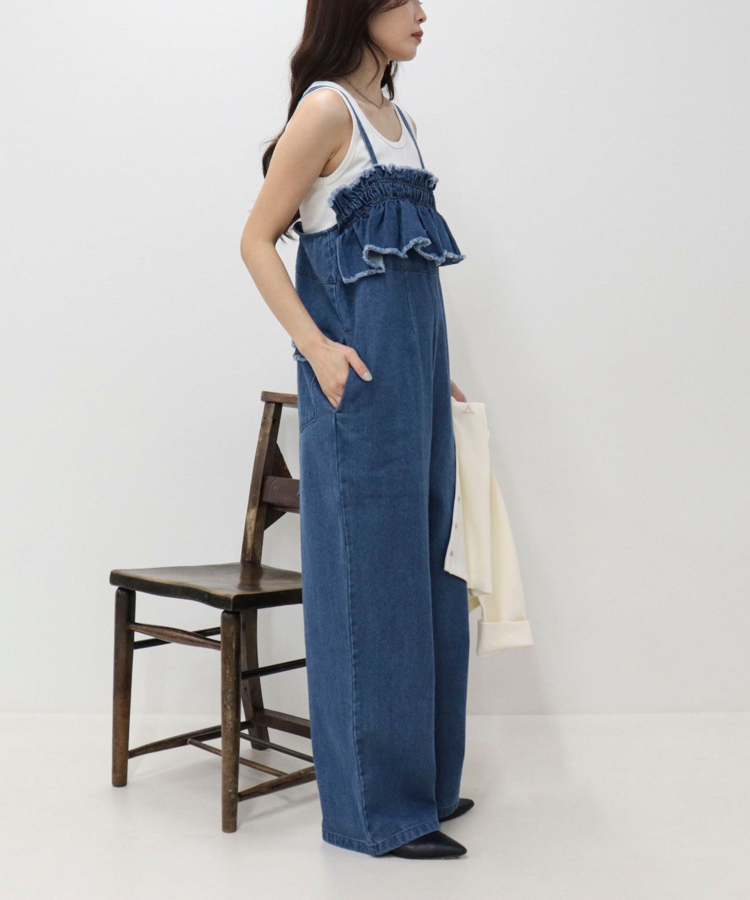 FREDY & GLOSTER｜フリルデニムサロペット | Rakuten Fashion(楽天