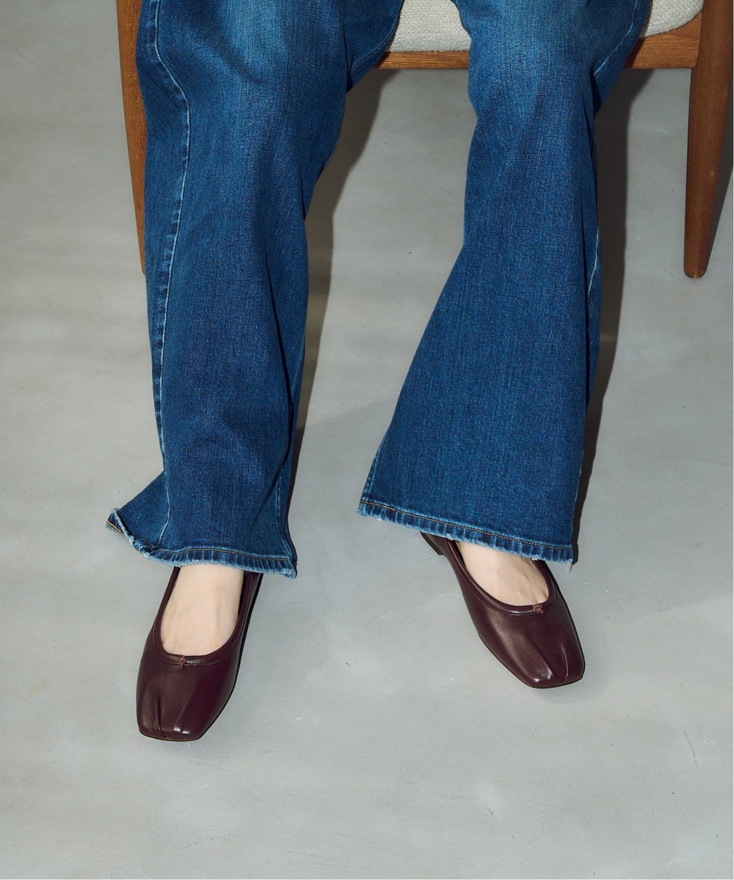 LE TALON｜《追加》GRISEレザースクエアプリーツフラット | Rakuten