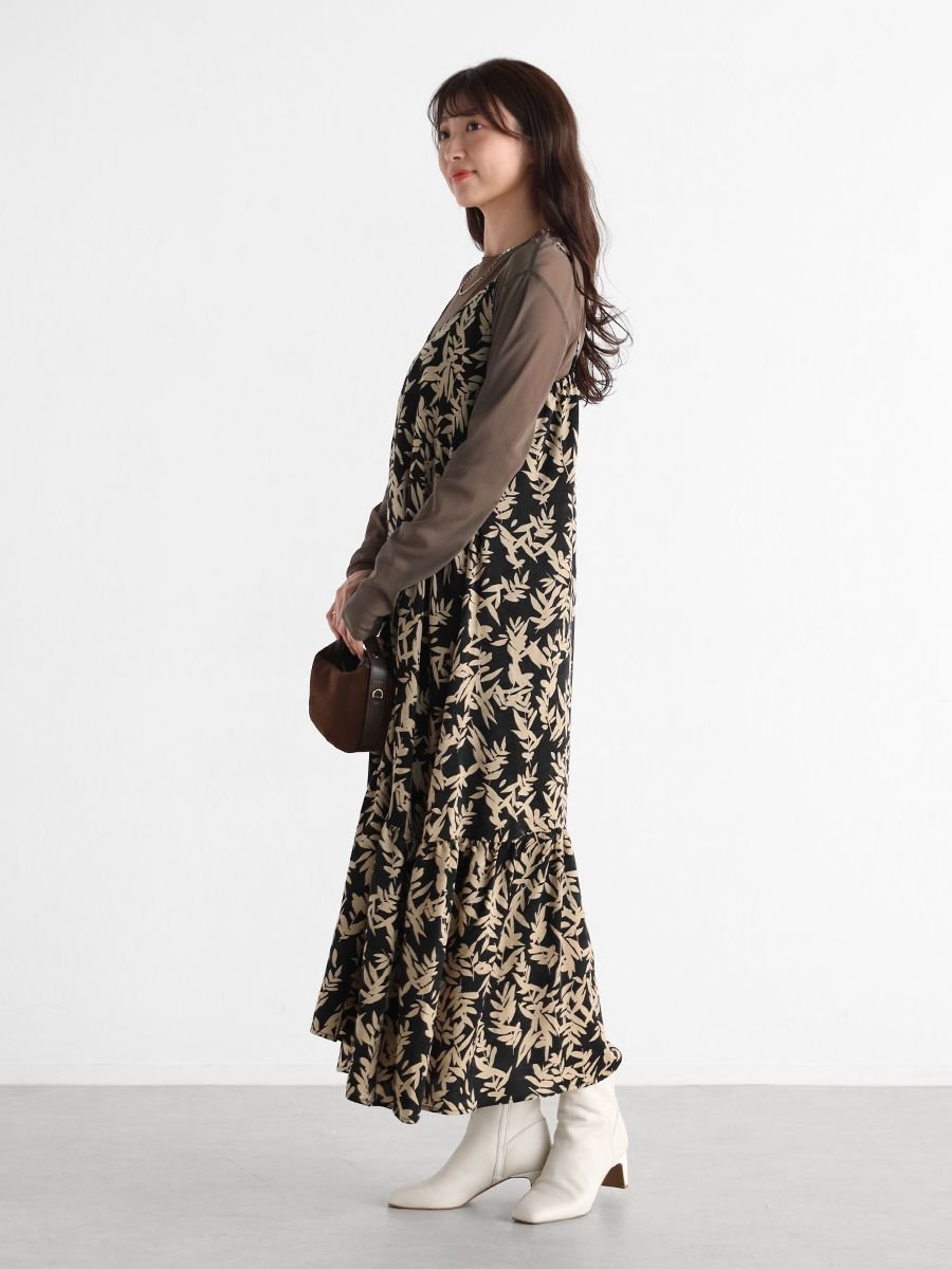 Vin｜リーフパターンキャミワンピース | Rakuten Fashion(楽天
