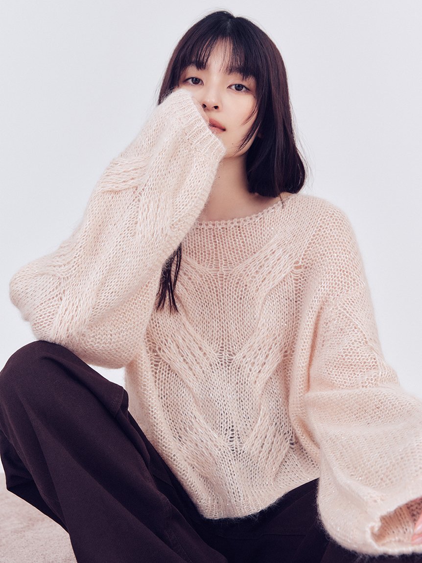 FRAY I.D｜アルパカスパンコールケーブルニット | Rakuten Fashion