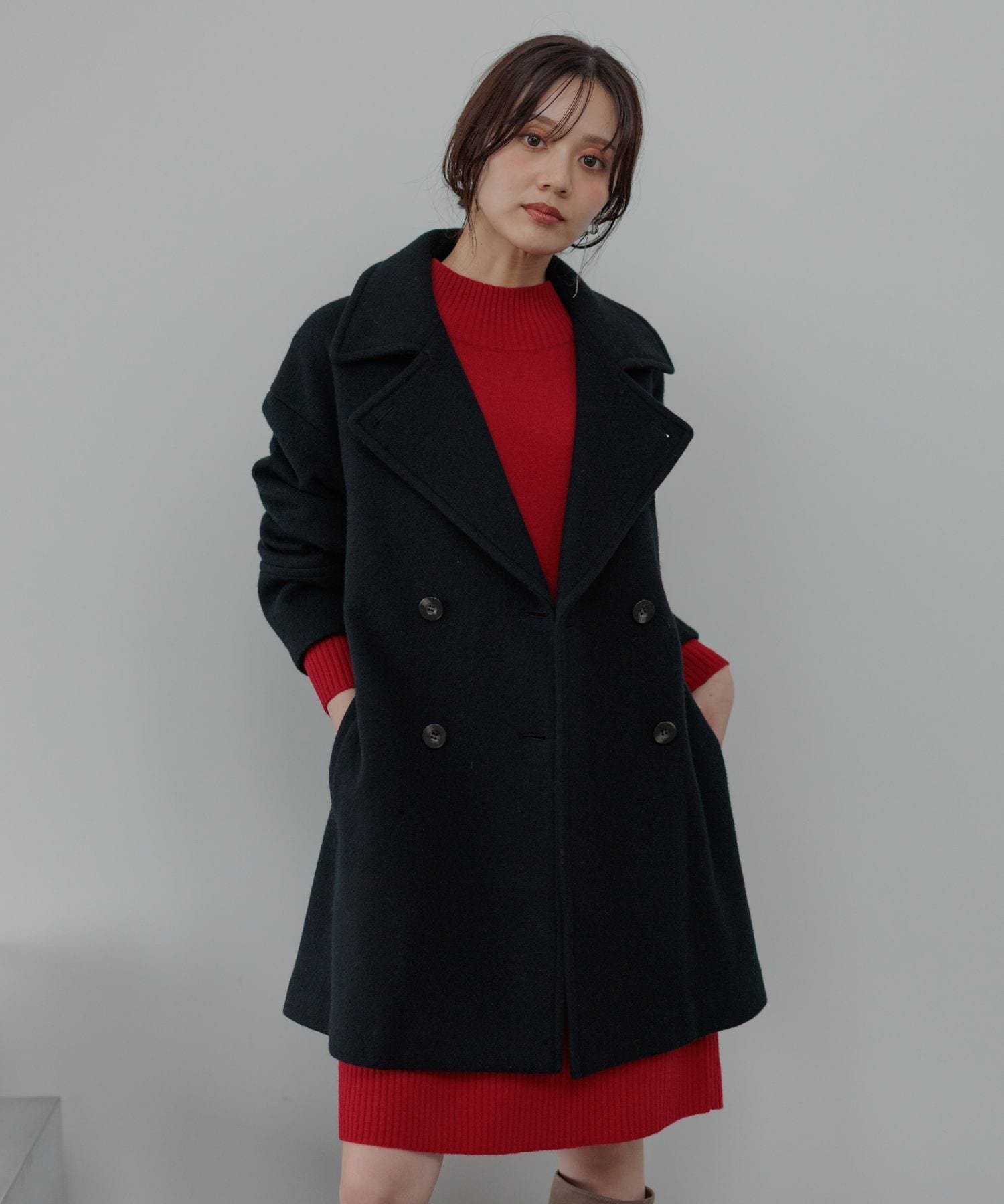 Andemiu｜ビーバーウールハーフコート | Rakuten Fashion(楽天