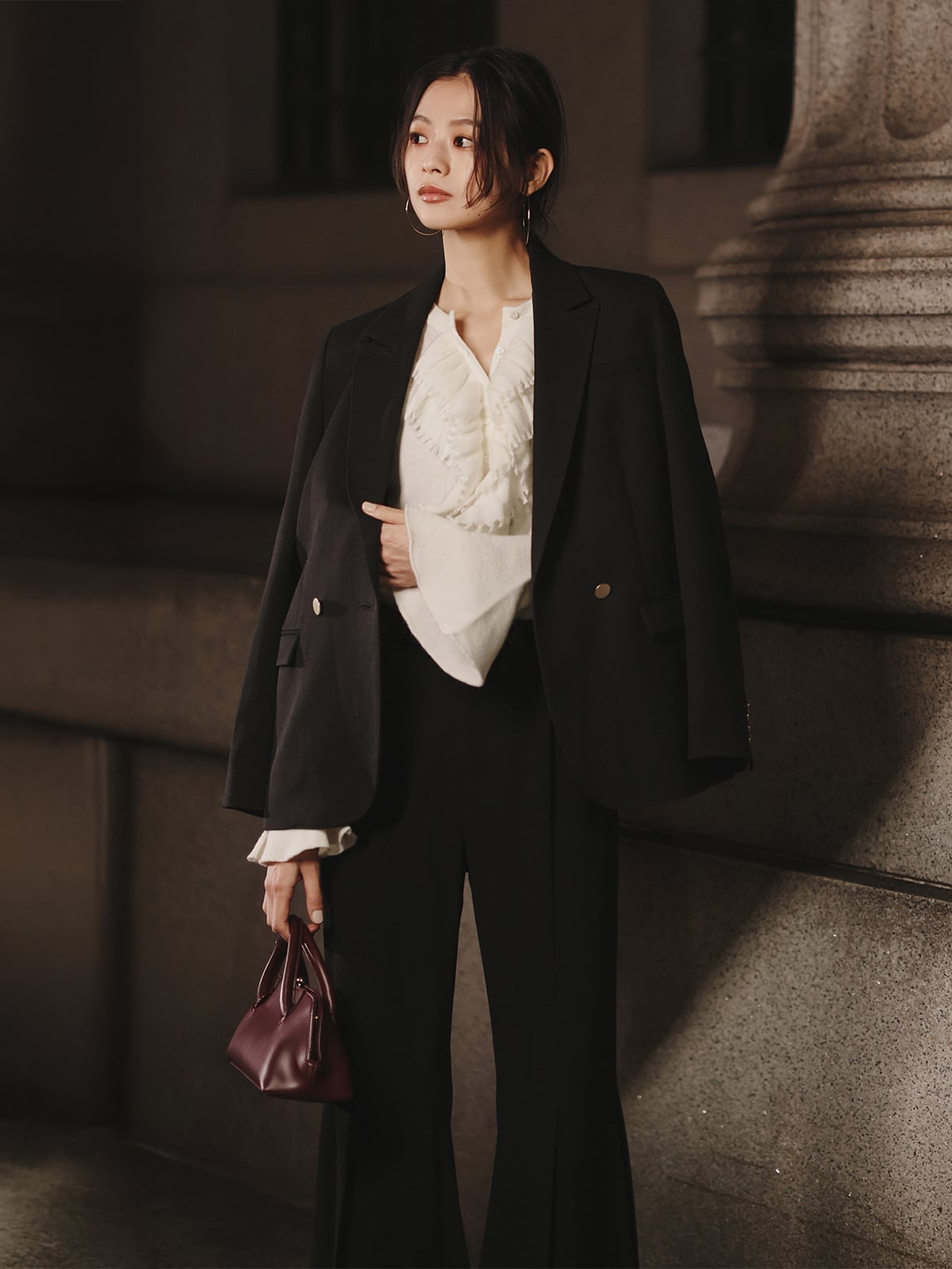 anuans｜カスケードフリルニットトップス | Rakuten Fashion(楽天