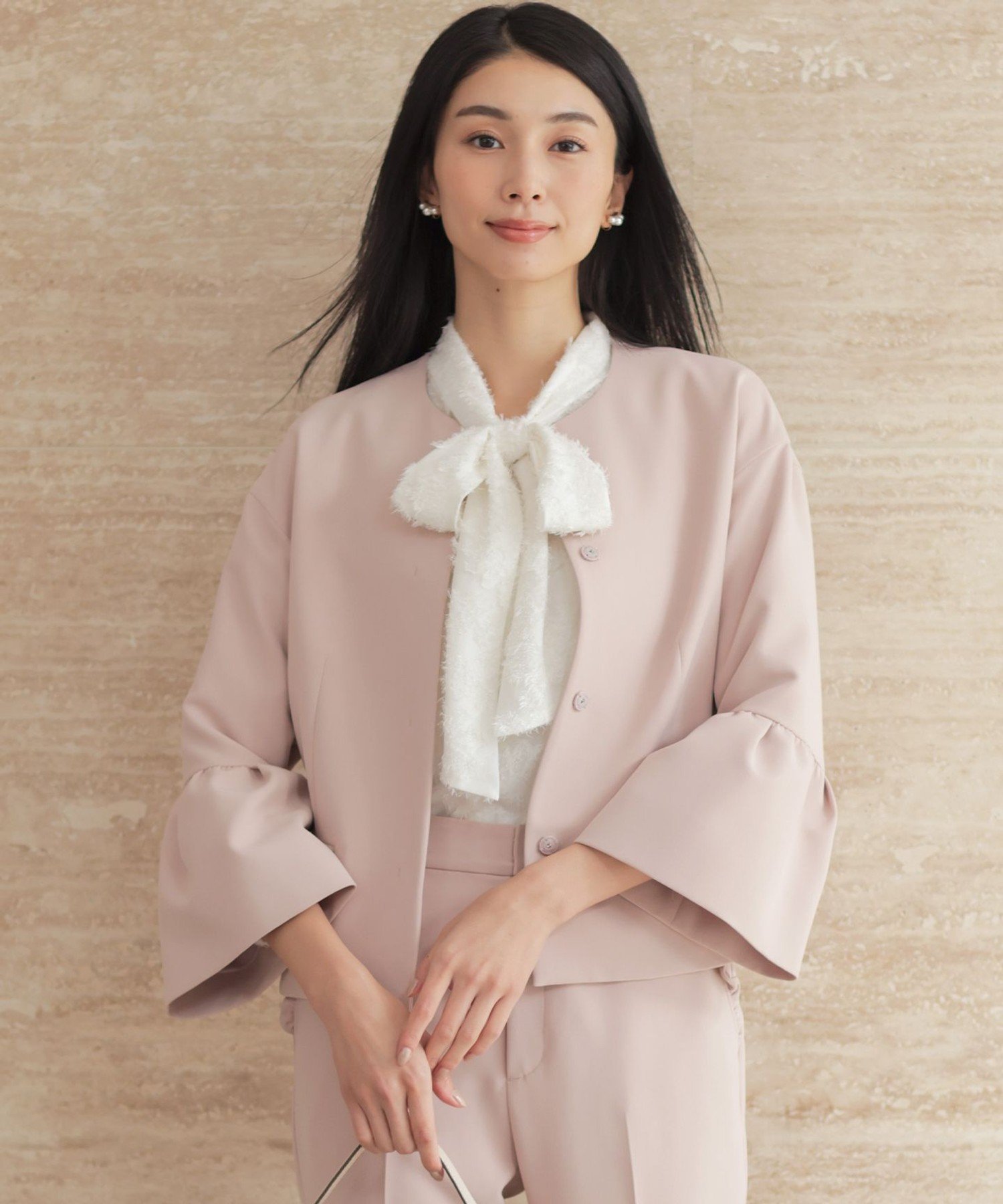 組曲｜【KUMIKYOKU NAVY】コンフォータブルドレープ フレアスリーブ