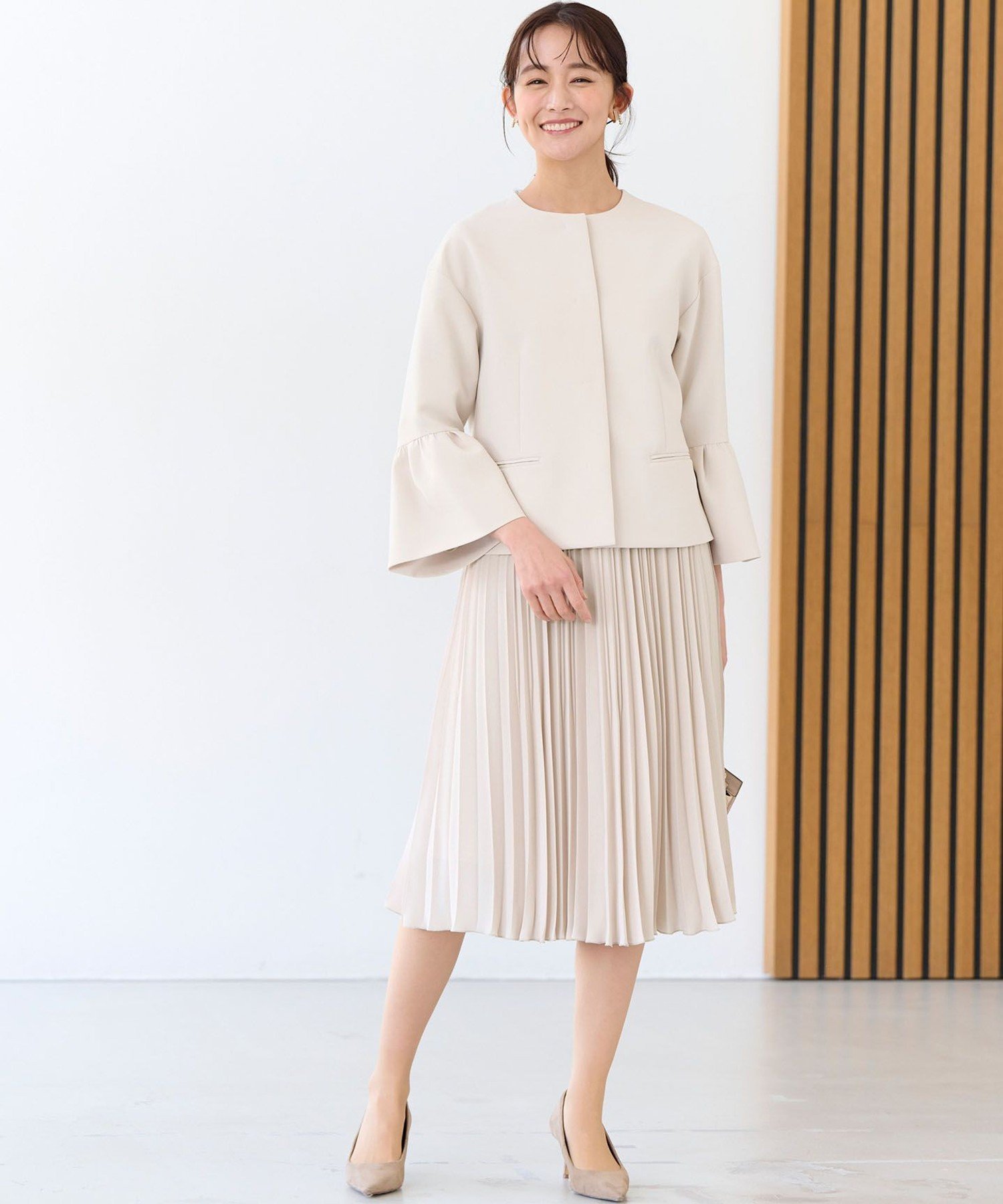 組曲｜【KUMIKYOKU NAVY】コンフォータブルドレープ フレアスリーブ