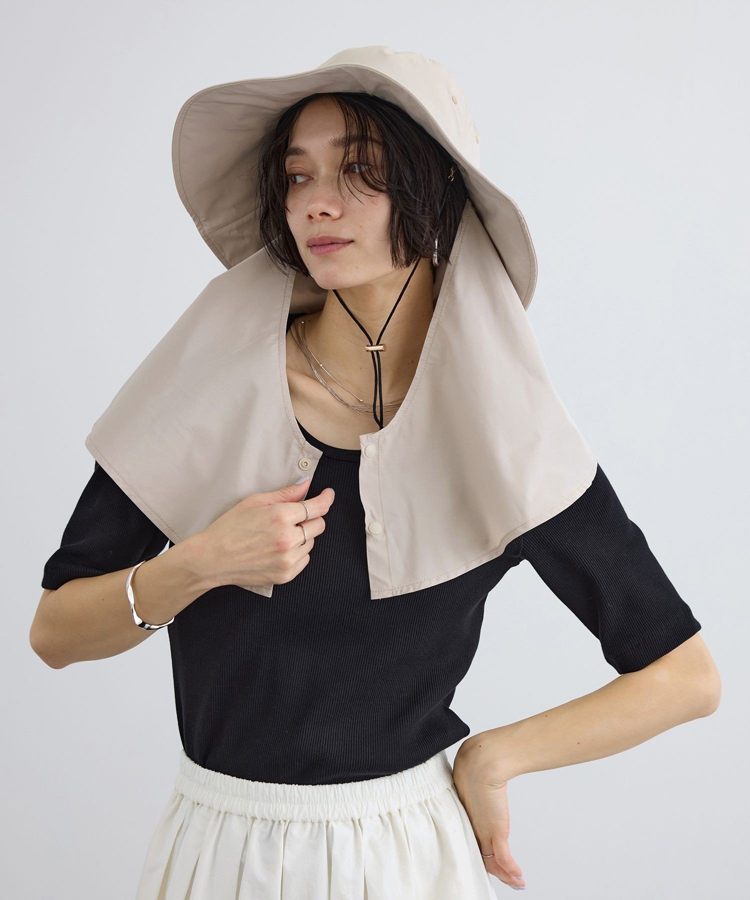 SALON adam et rope'｜2WAYレイヤーハット / 撥水・UVケア・取り外し可