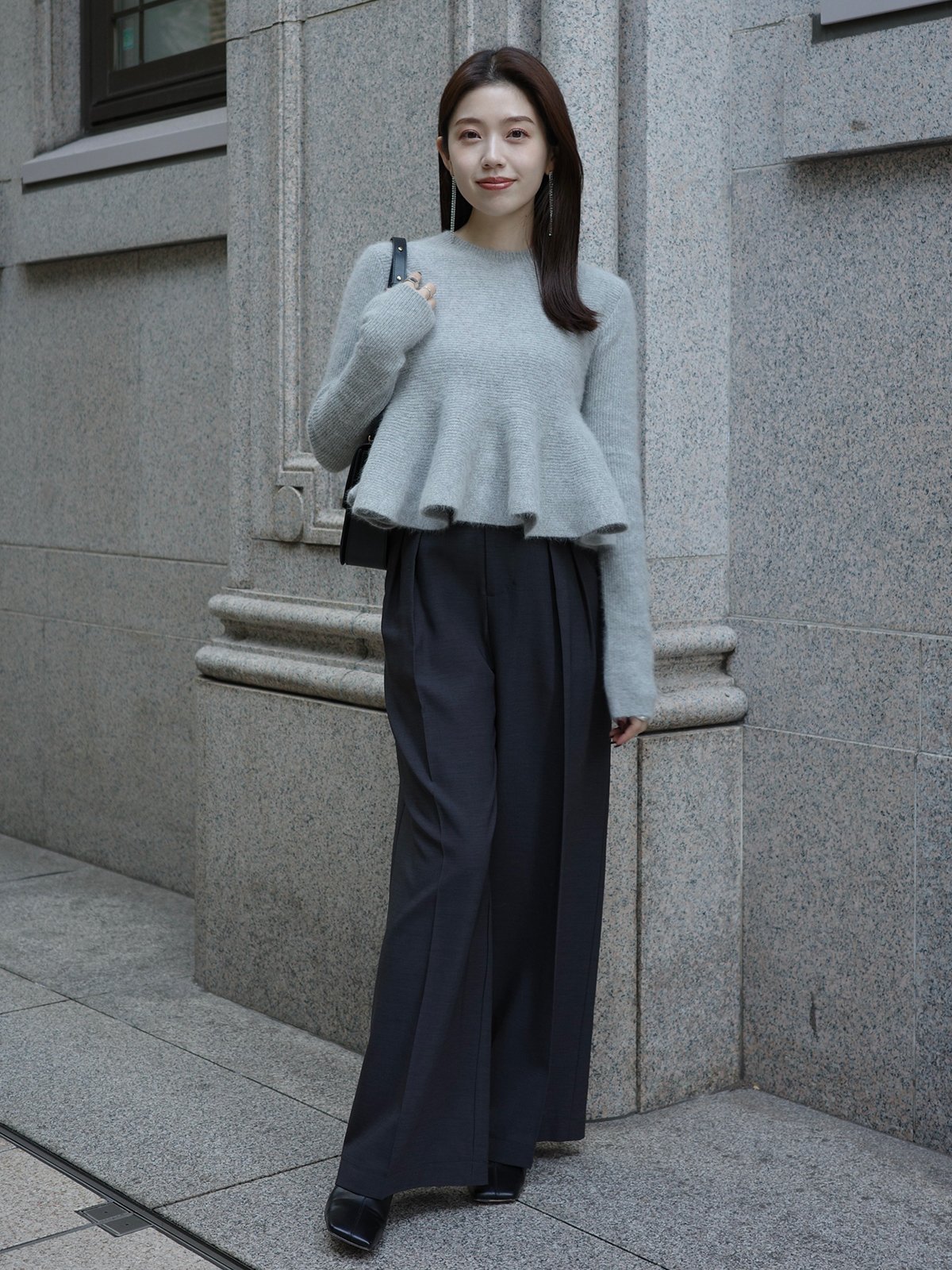 anuans｜ペプラムショートニットトップス | Rakuten Fashion(楽天