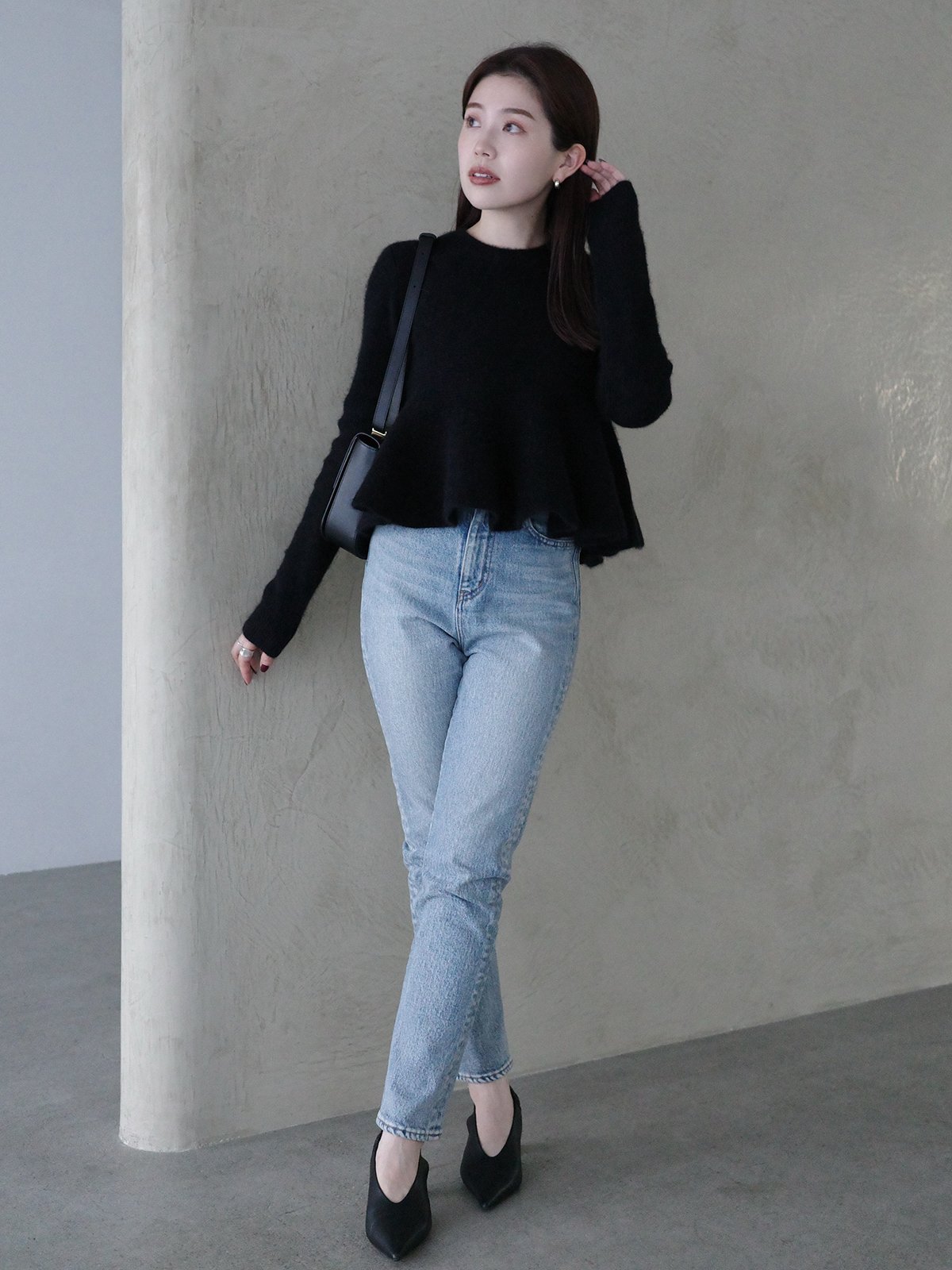 anuans｜ペプラムショートニットトップス | Rakuten Fashion(楽天