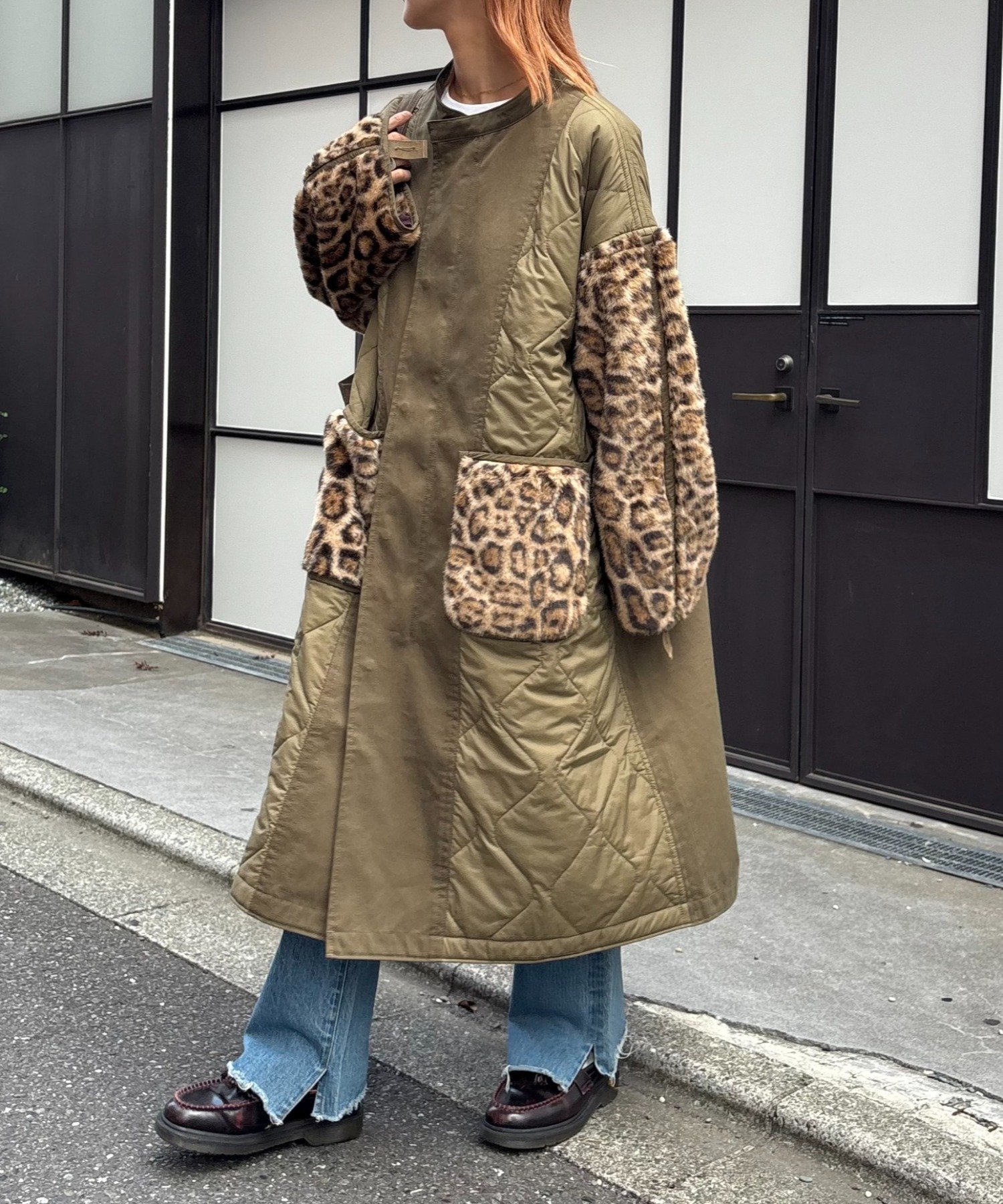 CIAOPANIC TYPY｜etsintaファー切替ノーカラーキルティングコート