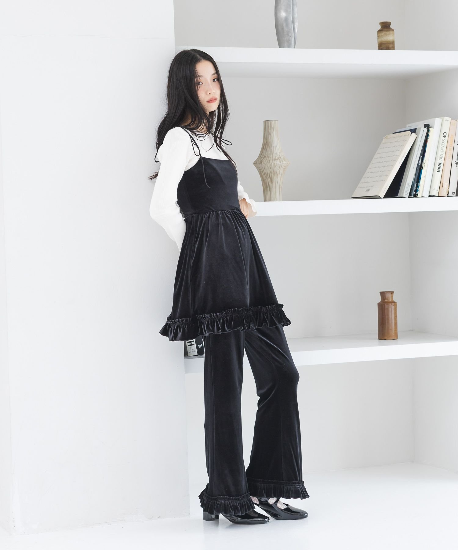 Heather｜ベロアフリルキャミミニワンピース | Rakuten Fashion(楽天