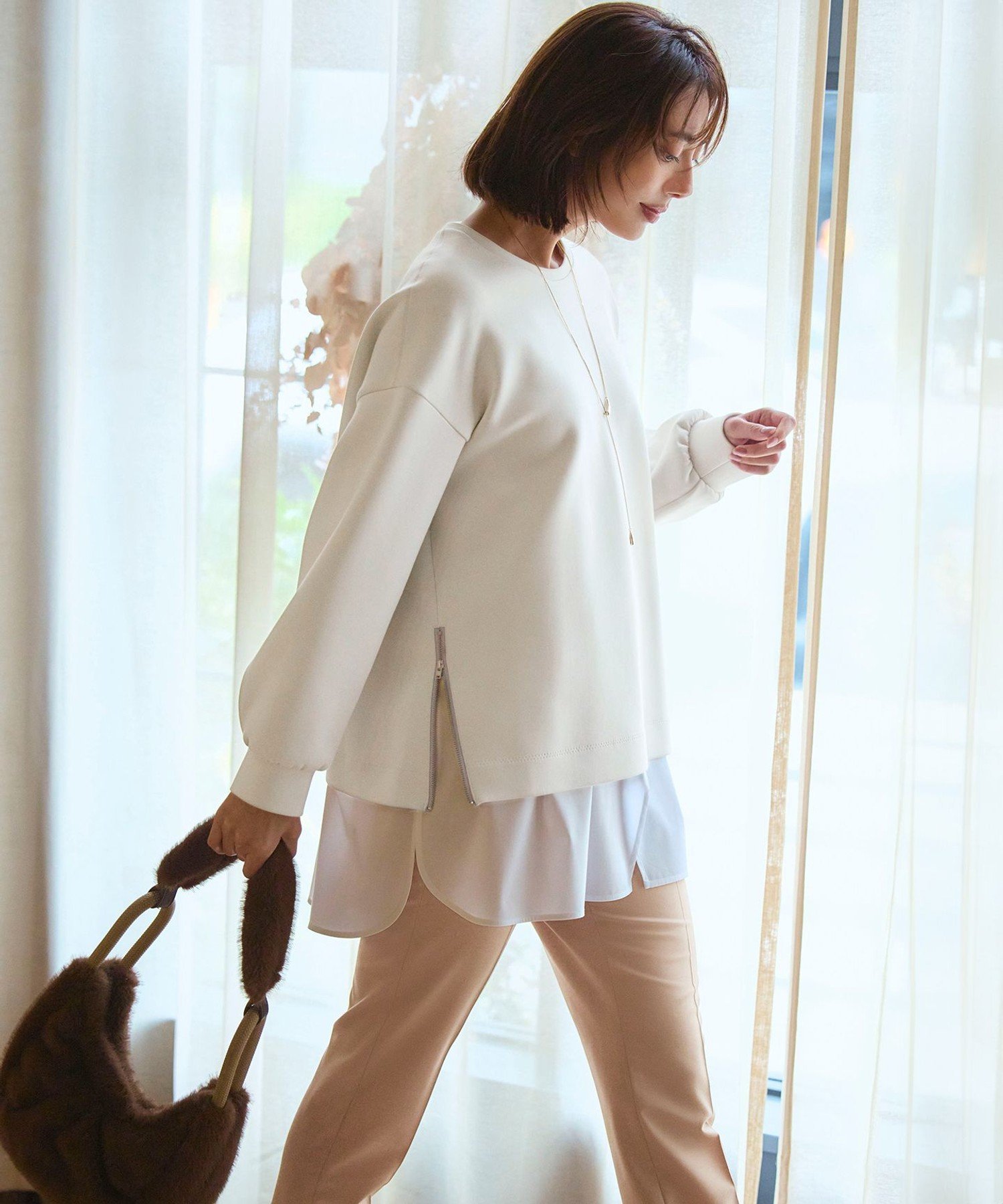 23区｜【VERY掲載/洗える】コットンエアーダンボール サイドジップ