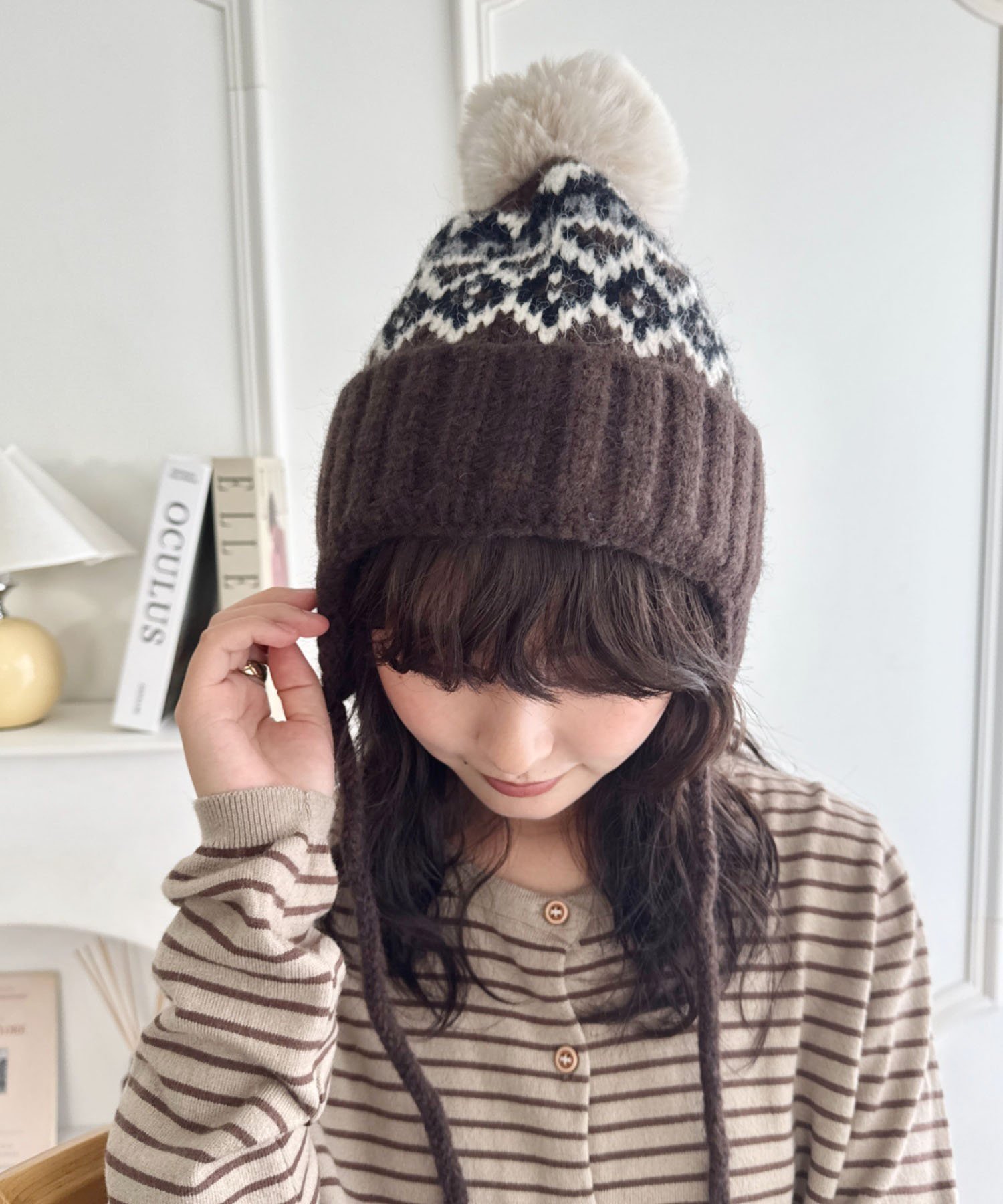 Outfitter lab｜ノルディック柄イヤーフラップニットキャップ