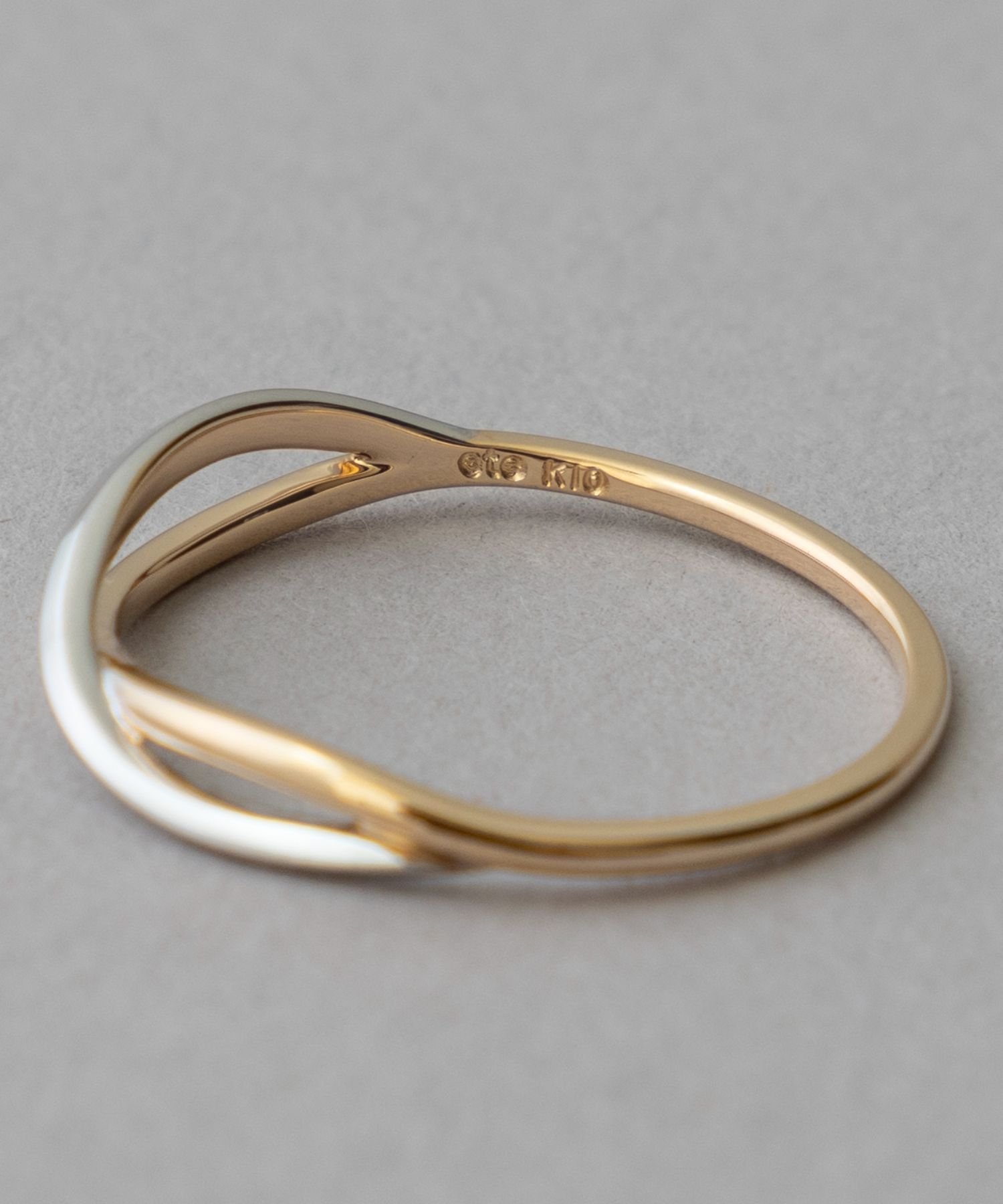 ete｜[レイヤード] K10YG クロス バイカラー リング | Rakuten Fashion