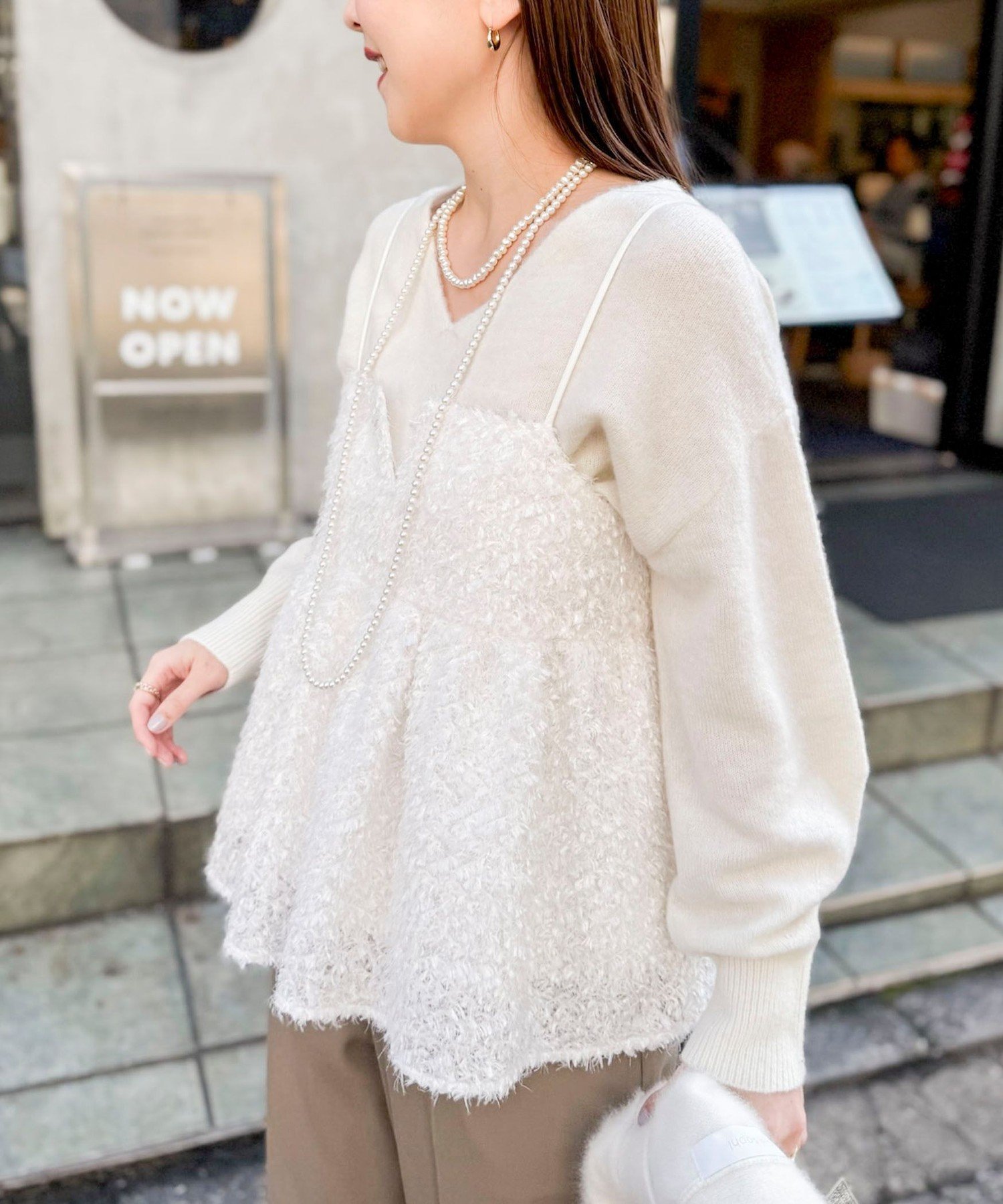 NOLLEY'S｜《セットアップ対応》ウォッシャブルフェザーチュールキャミ