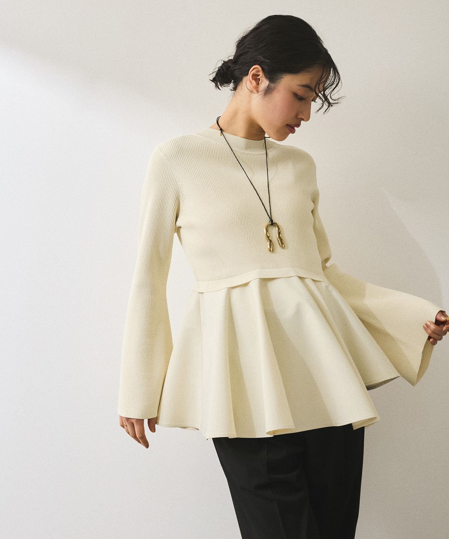 ADAM ET ROPE'｜【再入荷】・【サステナブル】ペプラムコンビニット