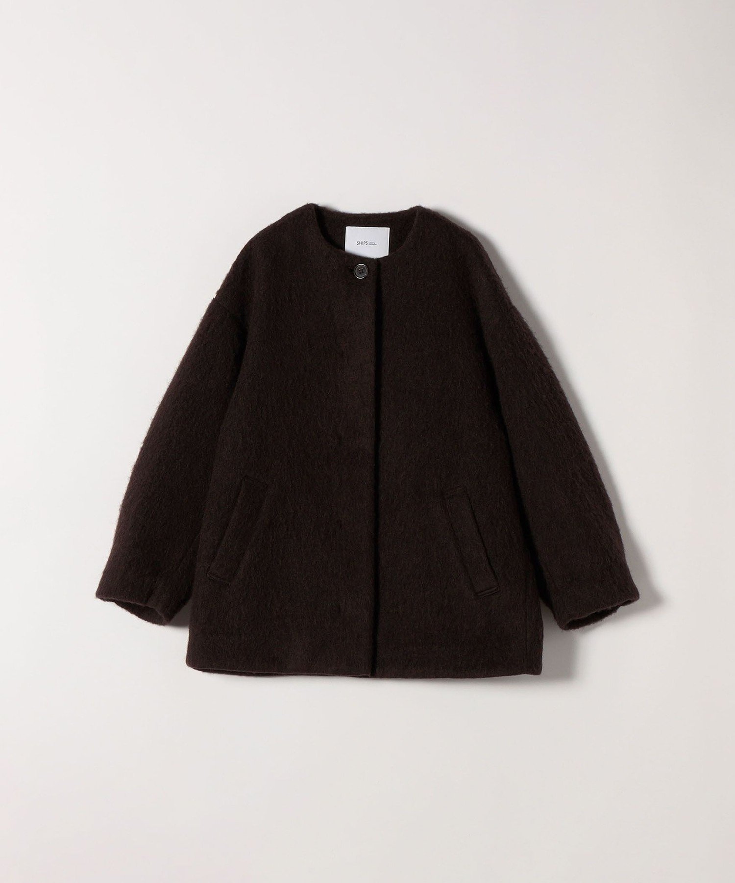 SHIPS｜SHIPS any: シャギー ノーカラー コクーン コート | Rakuten