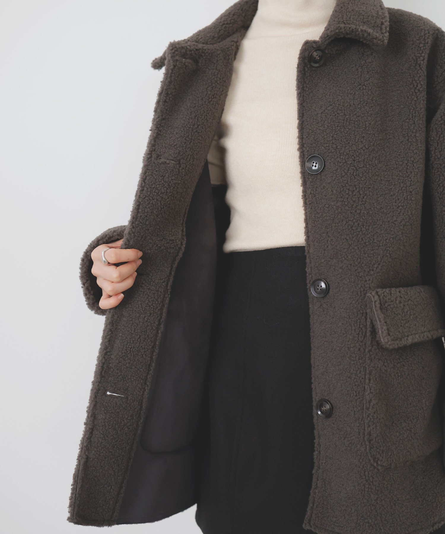 LIAN｜ボアムートンステンカラーコート | Rakuten Fashion(楽天