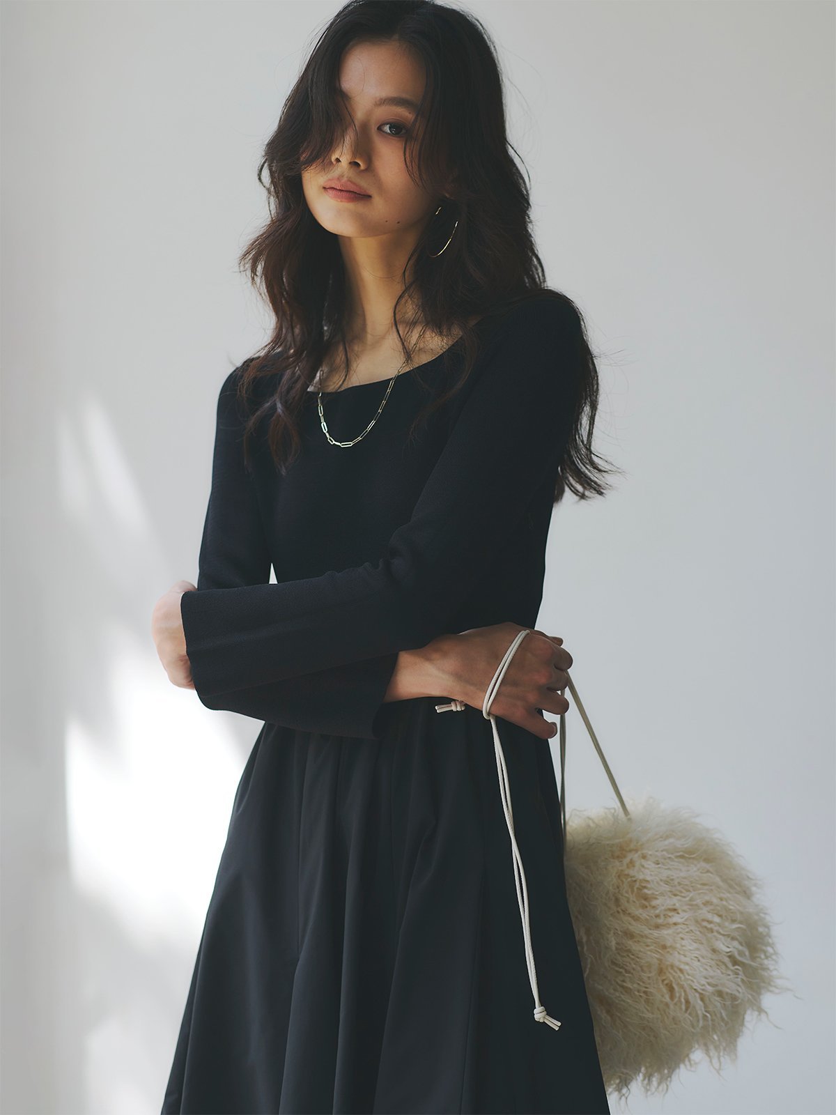 anuans｜ニットドッキングフレアワンピース | Rakuten Fashion(楽天