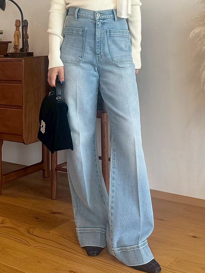 LILY BROWN｜ストレートフレアデニムパンツ | Rakuten Fashion(楽天