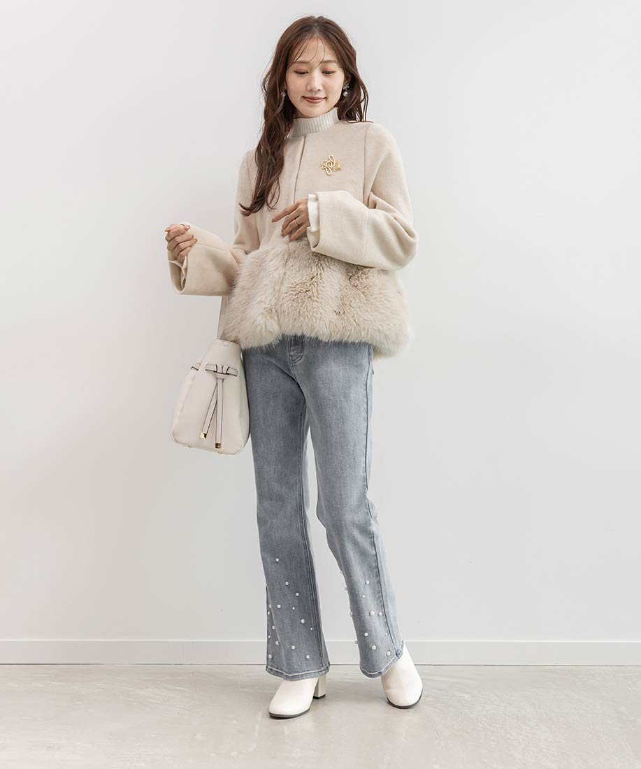 RANDA｜2WAY フェイクファーショートジャケット | Rakuten Fashion