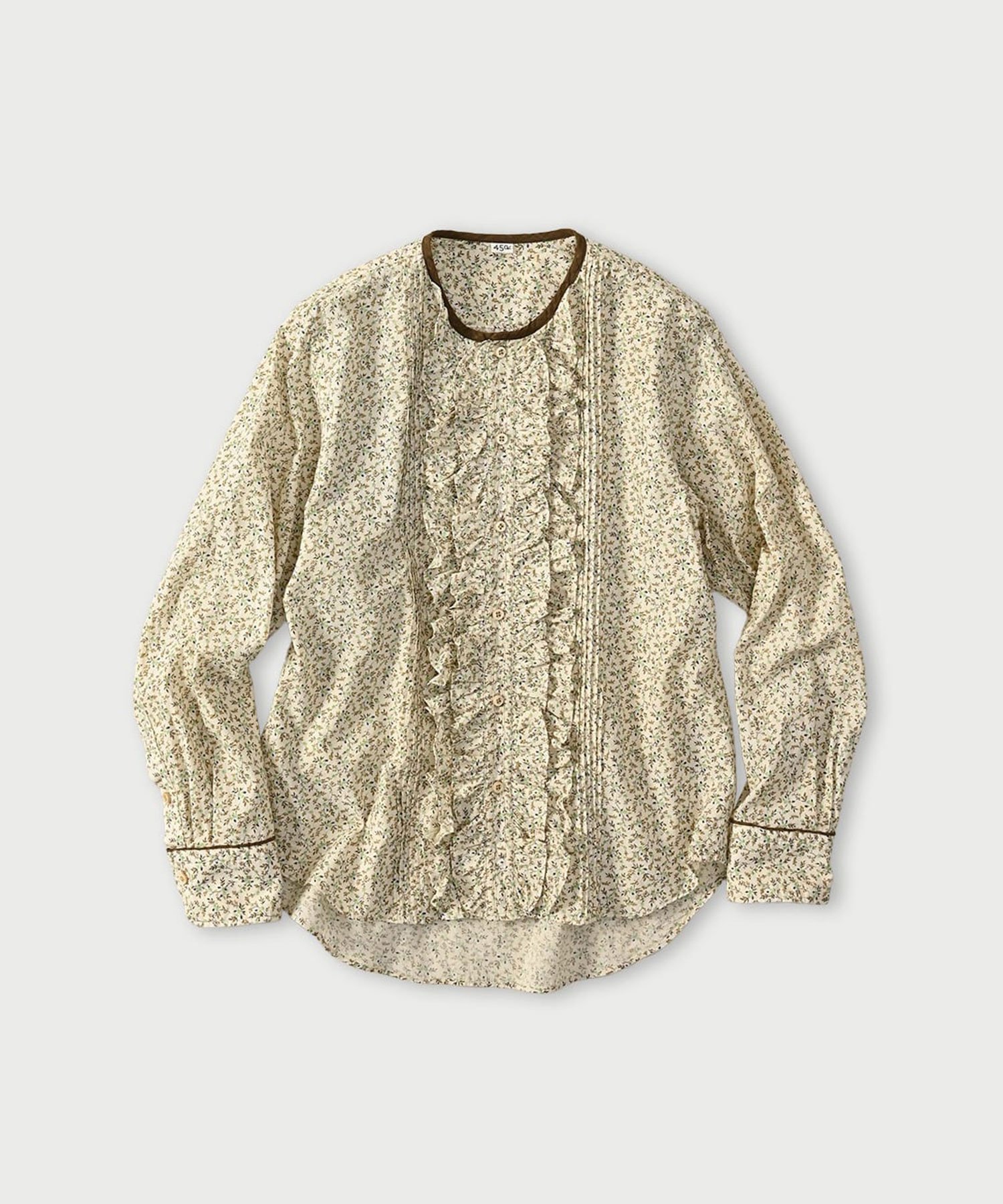 45R｜ツタフラワープリントのフリルブラウス | Rakuten Fashion(楽天