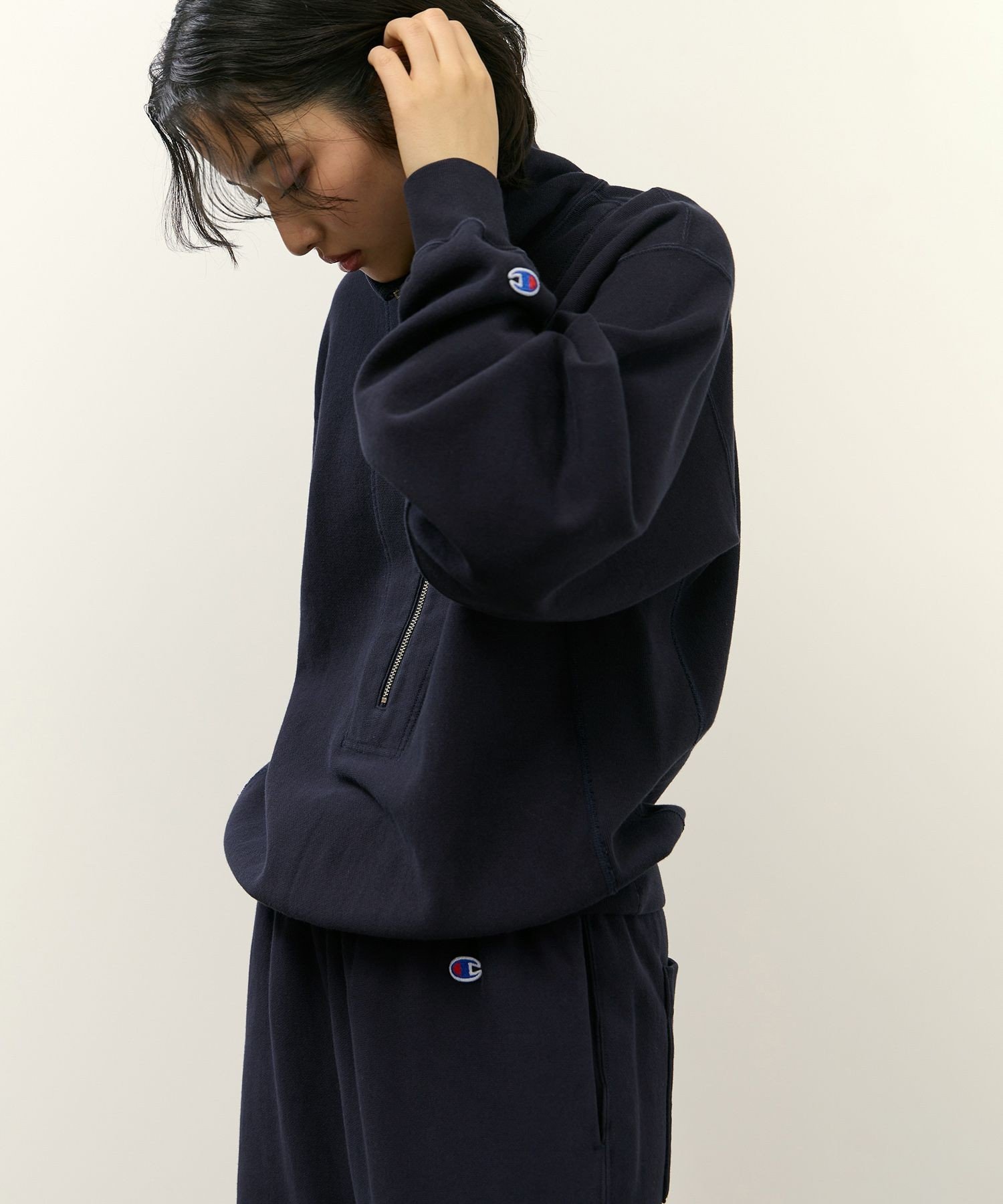 ADAM ET ROPE'｜【Champion for ADAM ET ROPE'】別注 SWEAT HALF ZIP