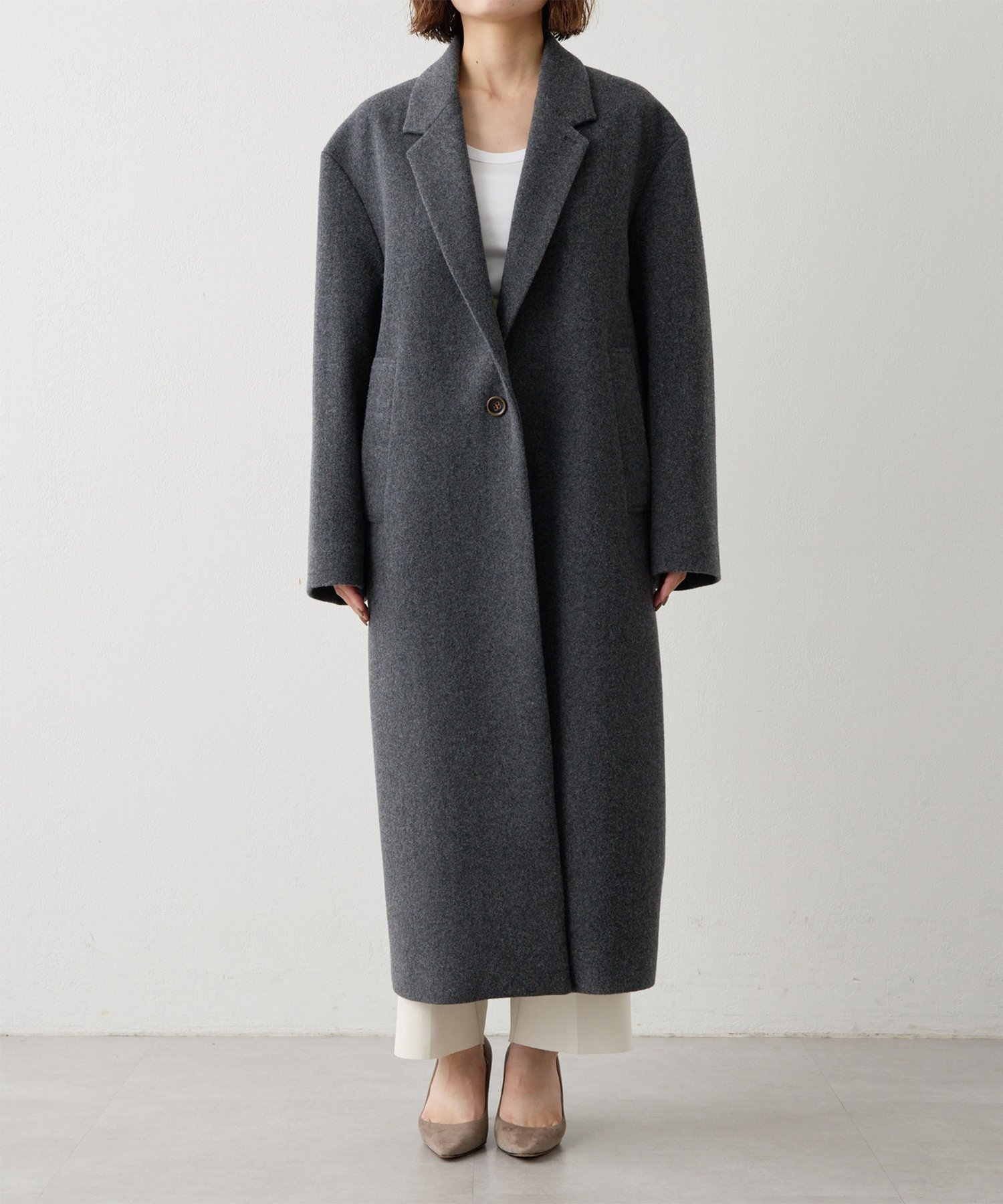 Whim Gazette｜ウールパイルロングチェスターコート | Rakuten Fashion