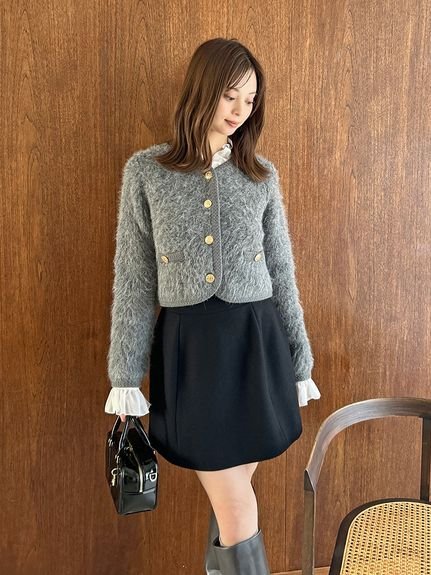 SNIDEL｜ファーライクフリルニットジャケット | Rakuten Fashion(楽天