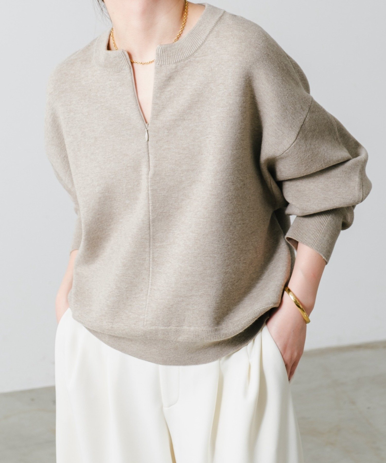 COLLAGE GALLARDAGALANTE｜ジップスウェットライクニット | Rakuten