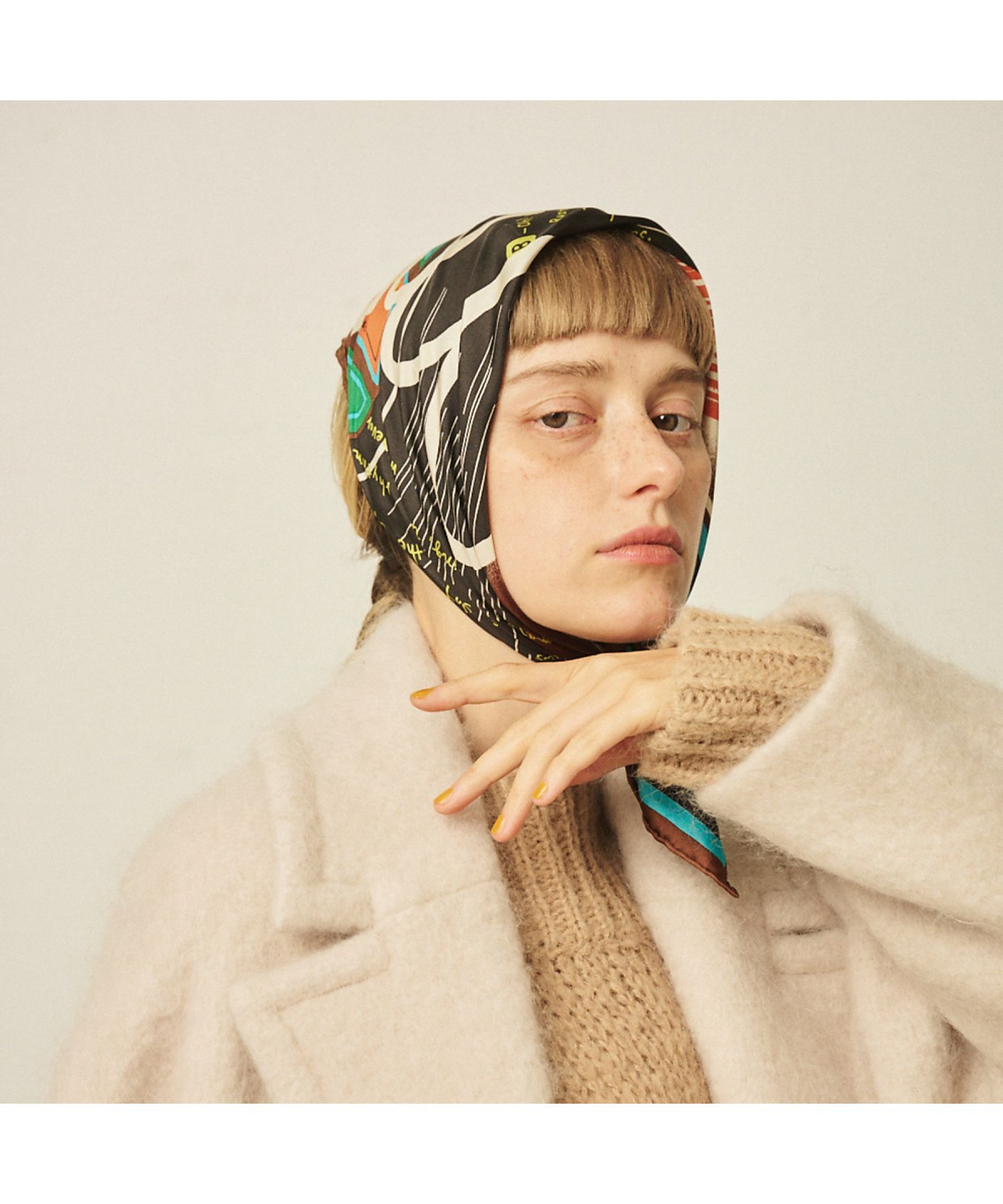 Rouge vif la cle｜【manipuri/マニプリ】レコード柄シルクスカーフ 65