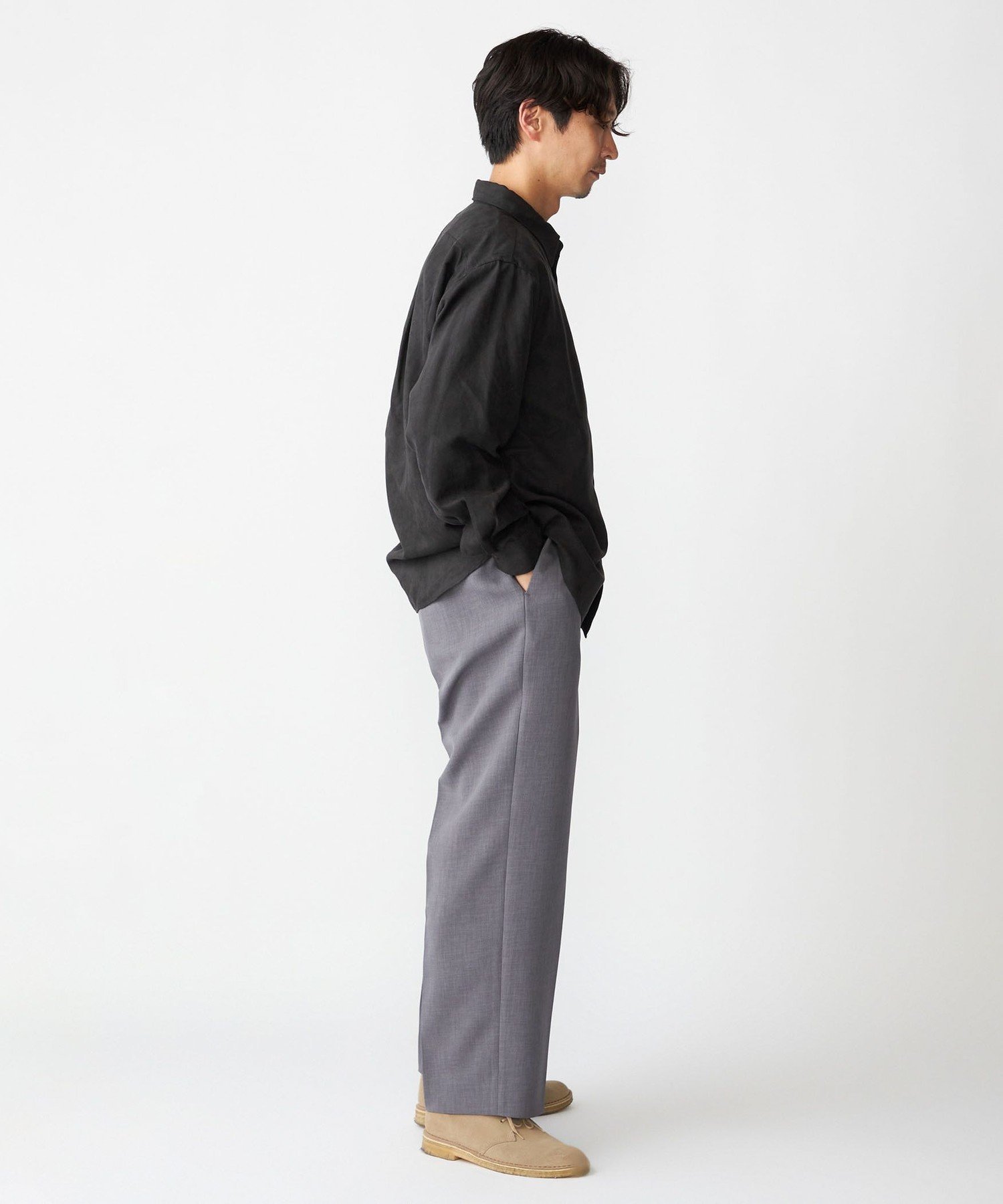 SHIPS｜BENCH MARKING SHIRT: レギュラーカラー ポリエステル フェイク