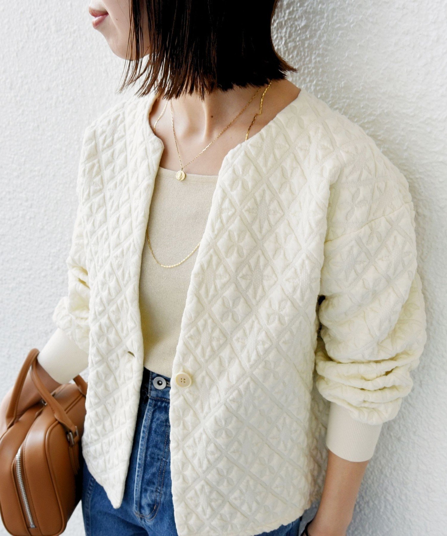 SHIPS　キルティング ジャカード カーディガン SHIPS｜【WEB限定】<手洗い可能>キルティング ジャカード カーディガン