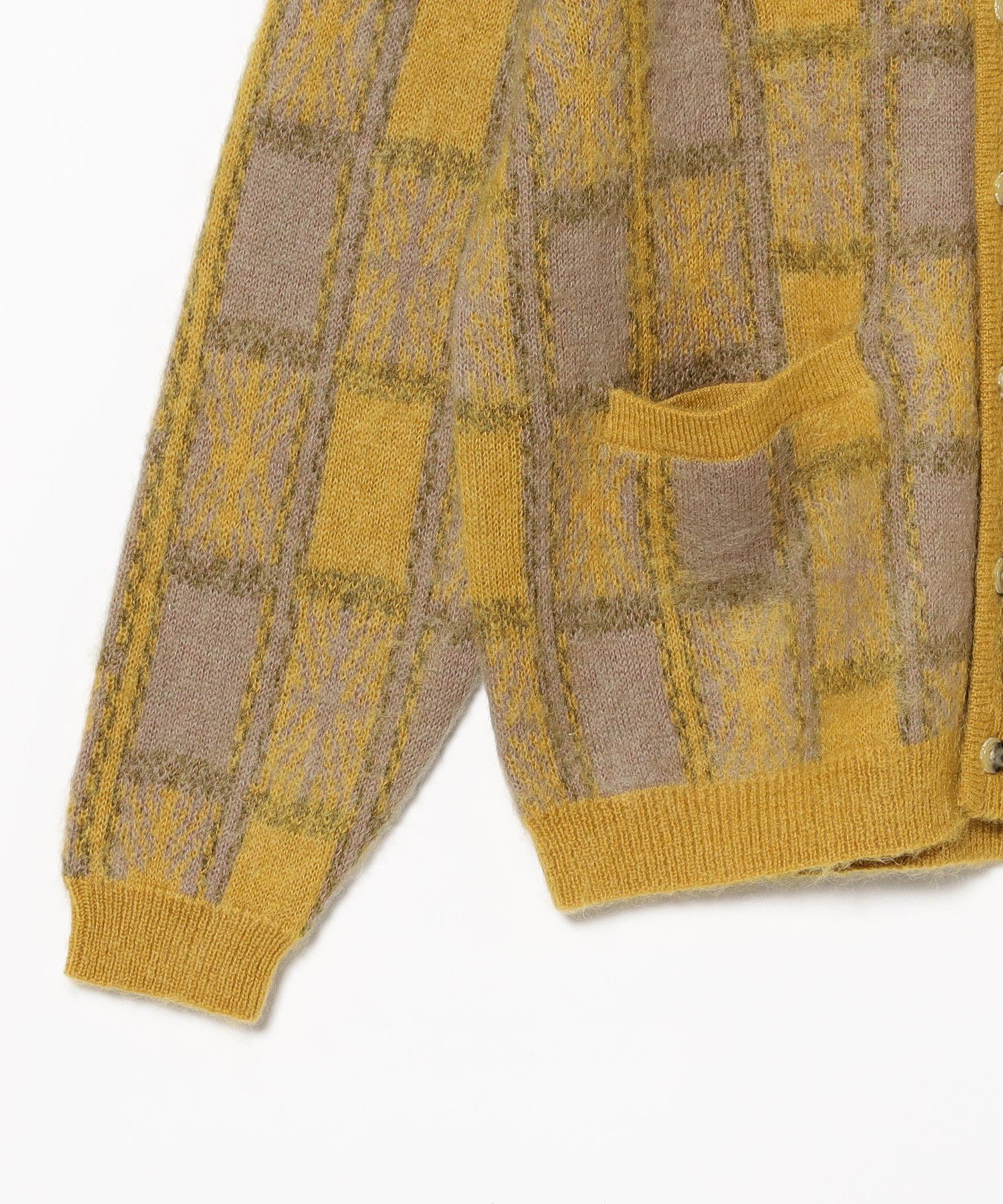 BEAMS OUTLET｜ダブルジャカード チェックパターン カーディガン