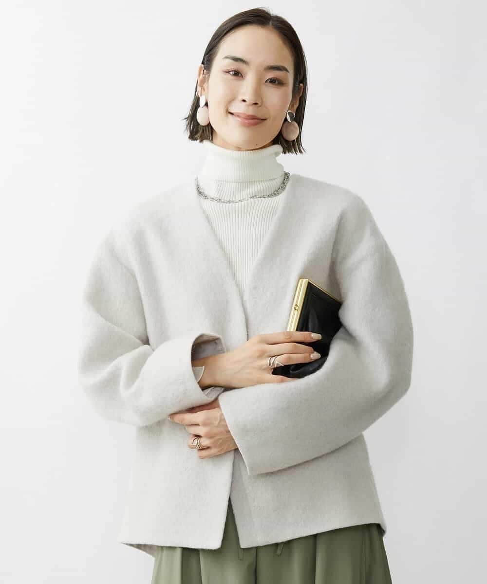 MICHEL KLEIN｜モヘアシャギーノーカラーコート | Rakuten Fashion