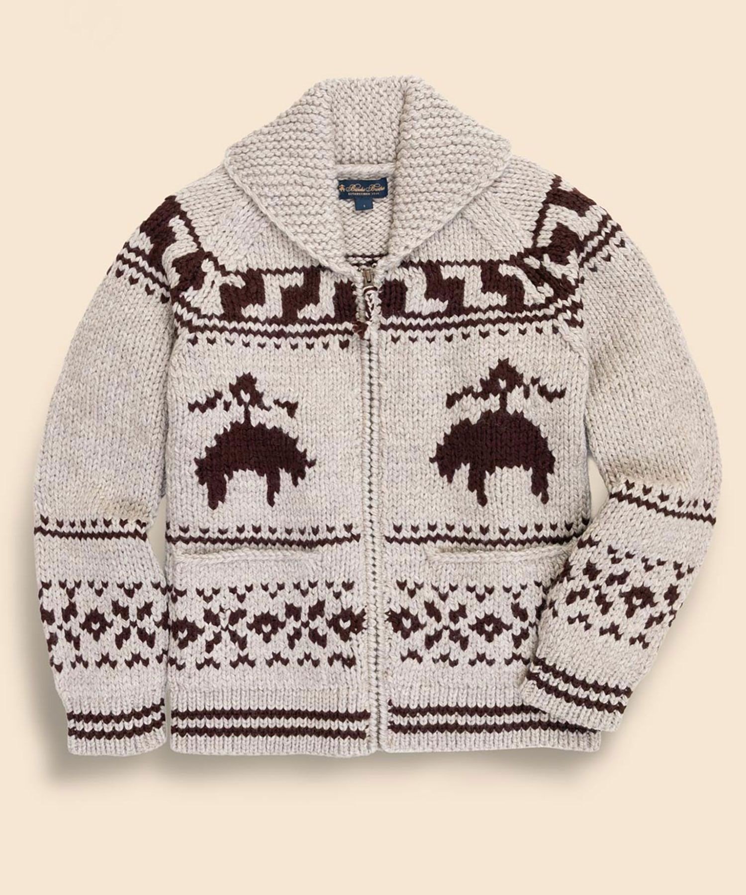 Brooks Brothers｜ウール GFロゴ フルジップ カウチンセーター