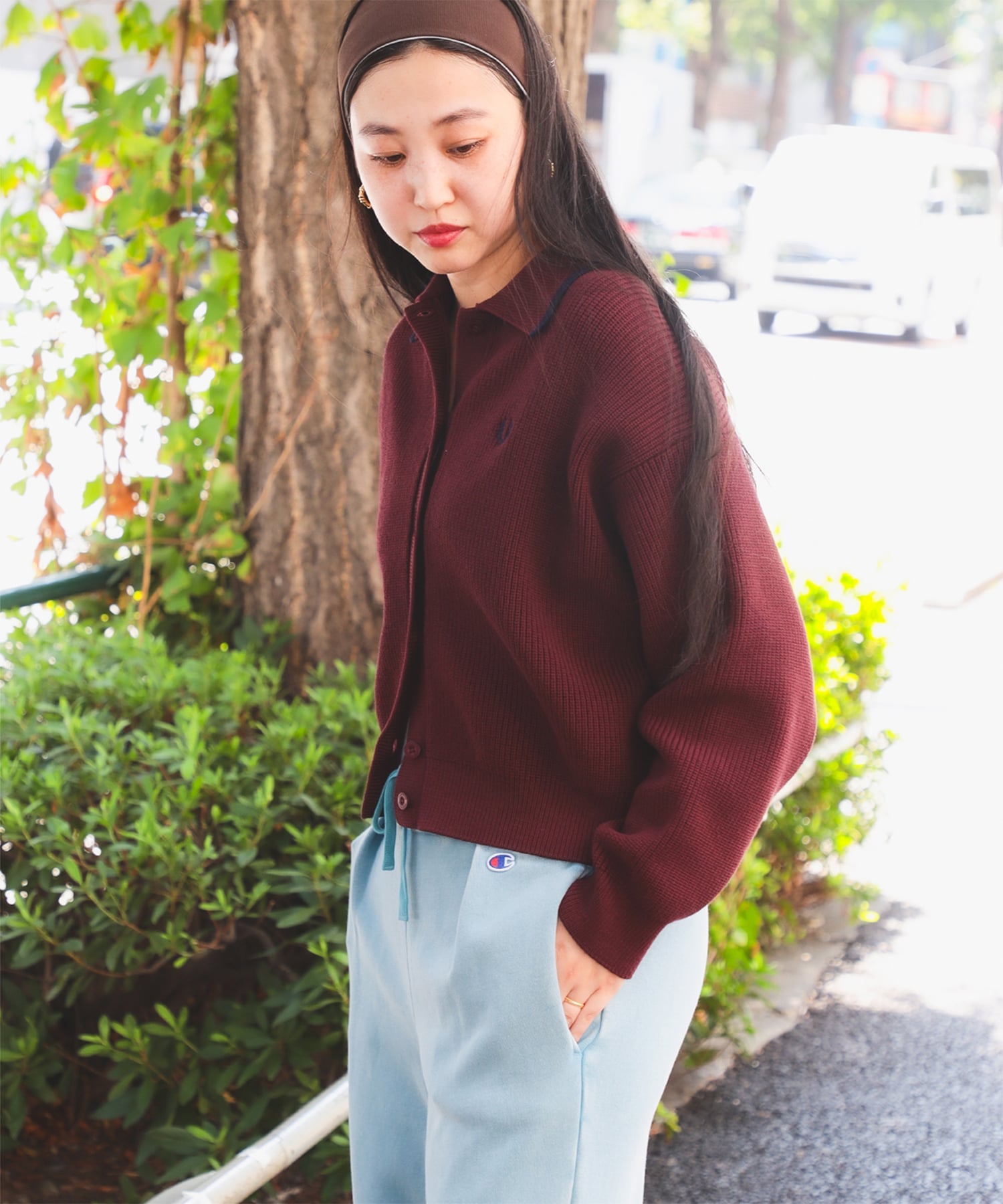 BEAMS WOMEN｜【SALE】【別注】FRED PERRY / Tipped Collar Cardigan