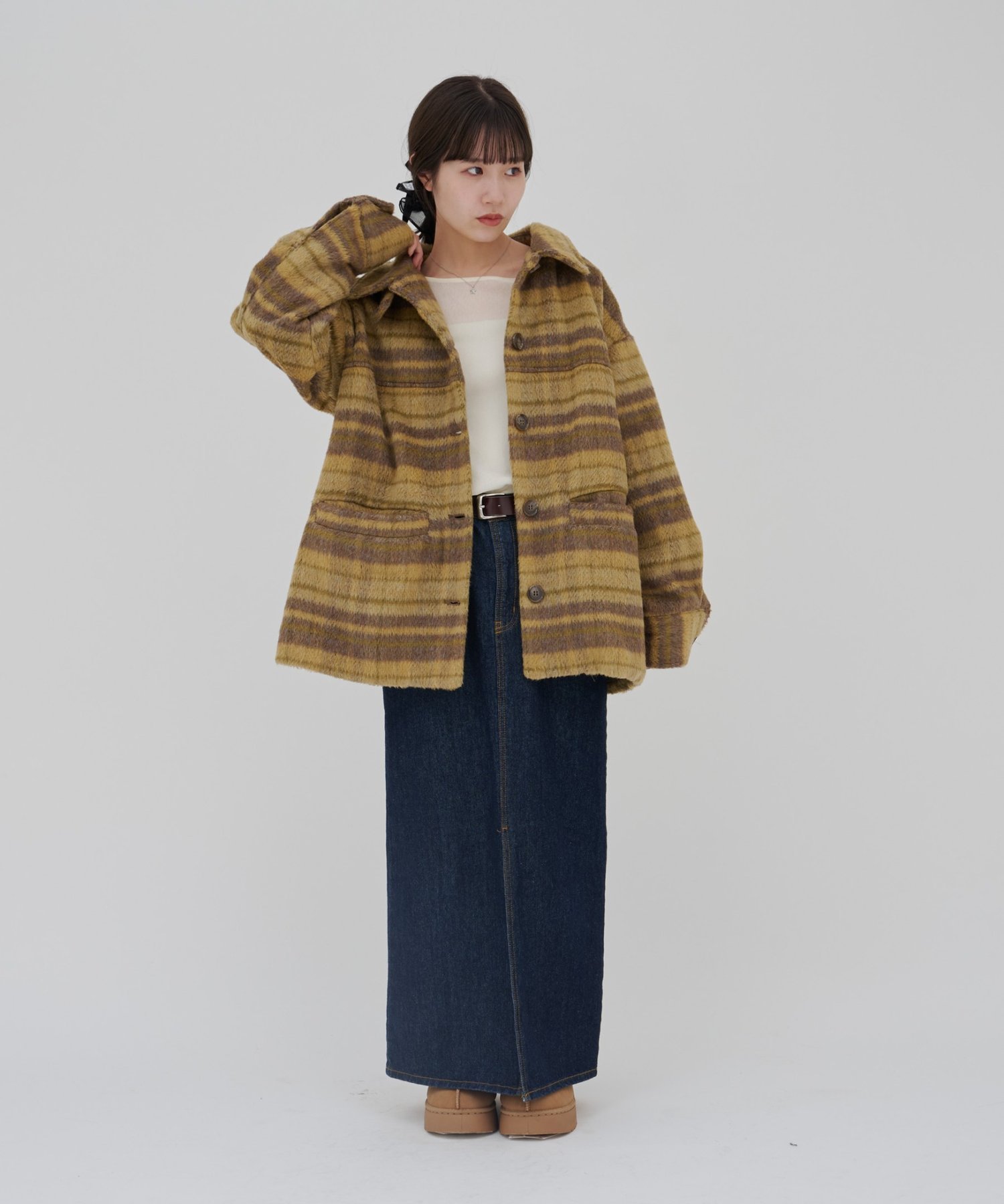 Discoat｜【umm./特別感ある一着】チェックシャギーコート | Rakuten