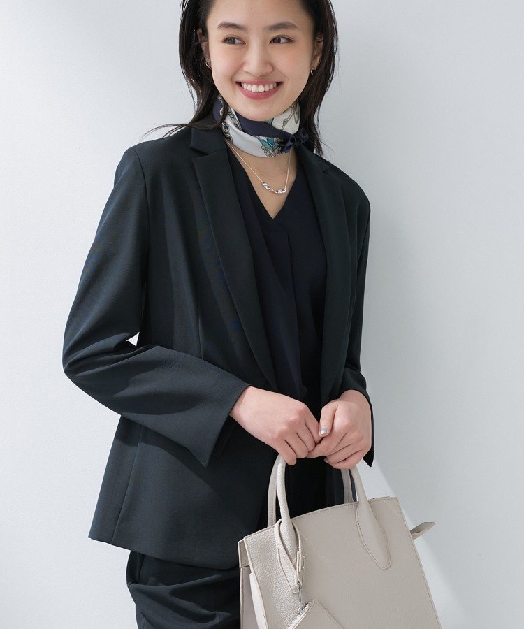 INDIVI｜【定番スーツ/UVケア/洗える】ウール調テーラードジャケット