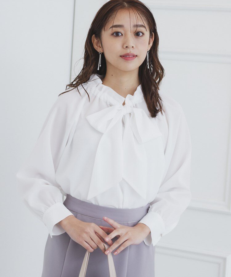 index｜フリルギャザーボウタイブラウス【洗濯機可】 | Rakuten