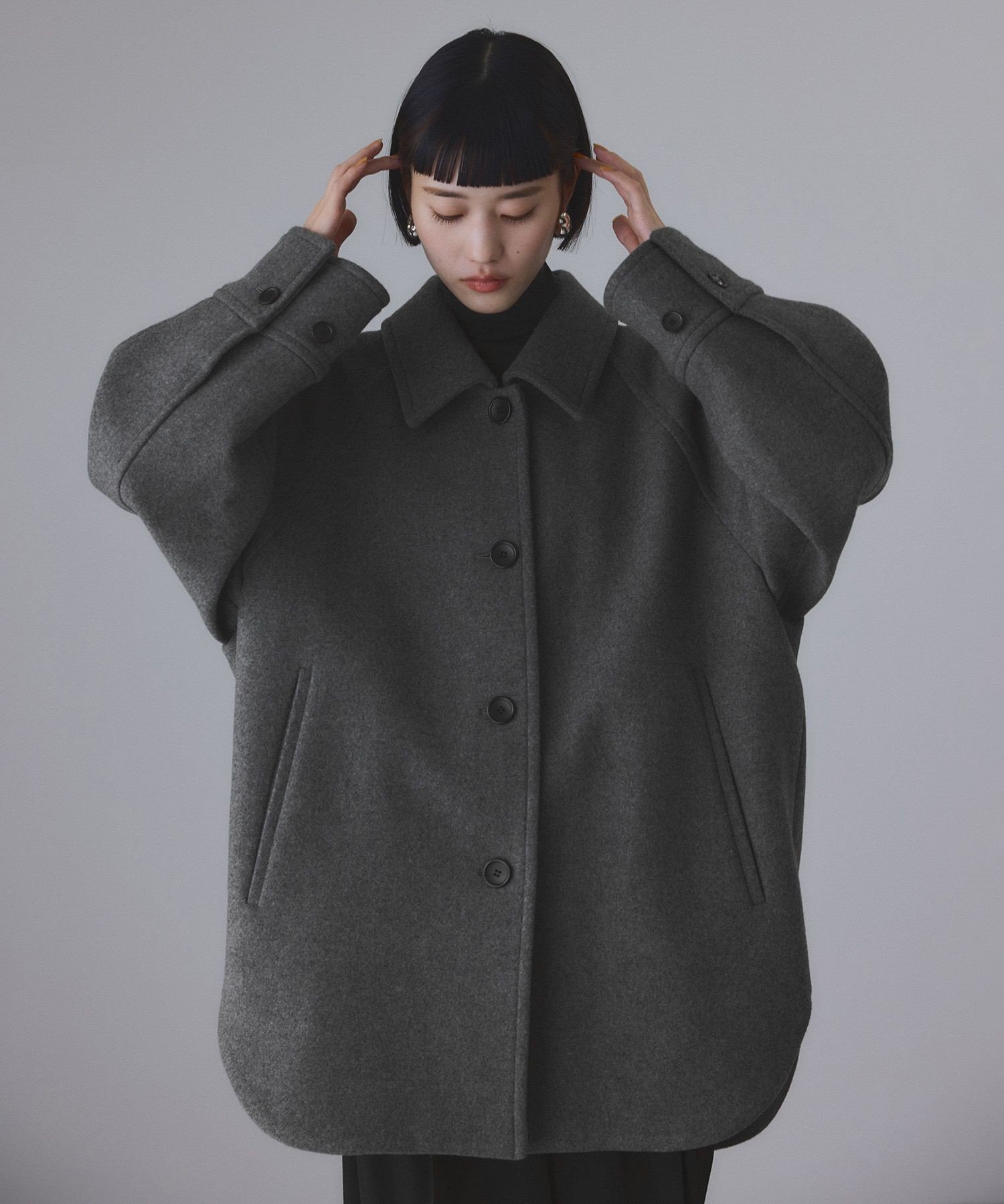 ADAM ET ROPE'｜Super140'sメルトンシャツコート | Rakuten Fashion