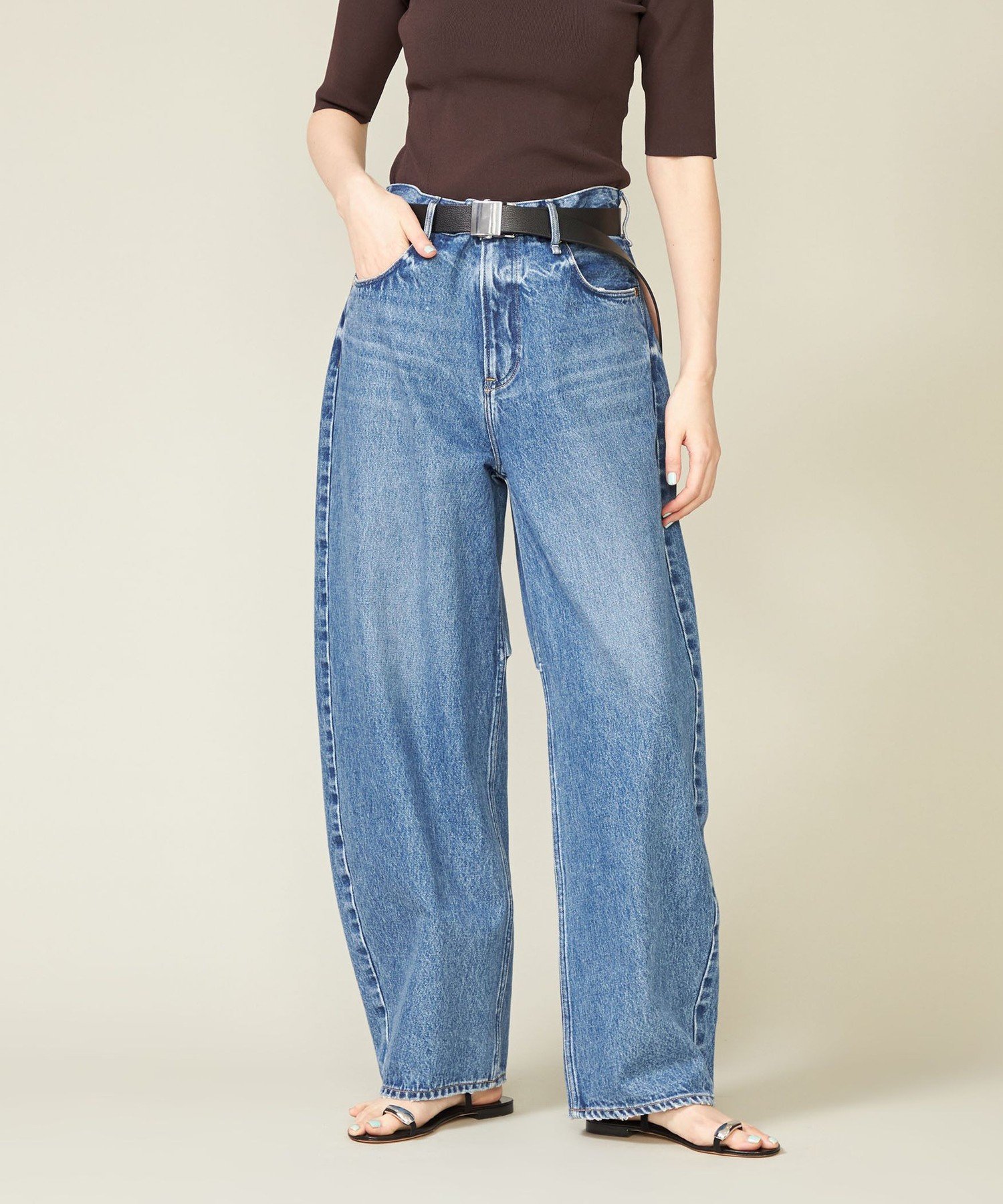 新品未使用　CONTE DEUX ブルーデニム パンツ サイズ24 UNITED ARROWS｜【別注】<upper hights for conte> デニムワイドパンツ