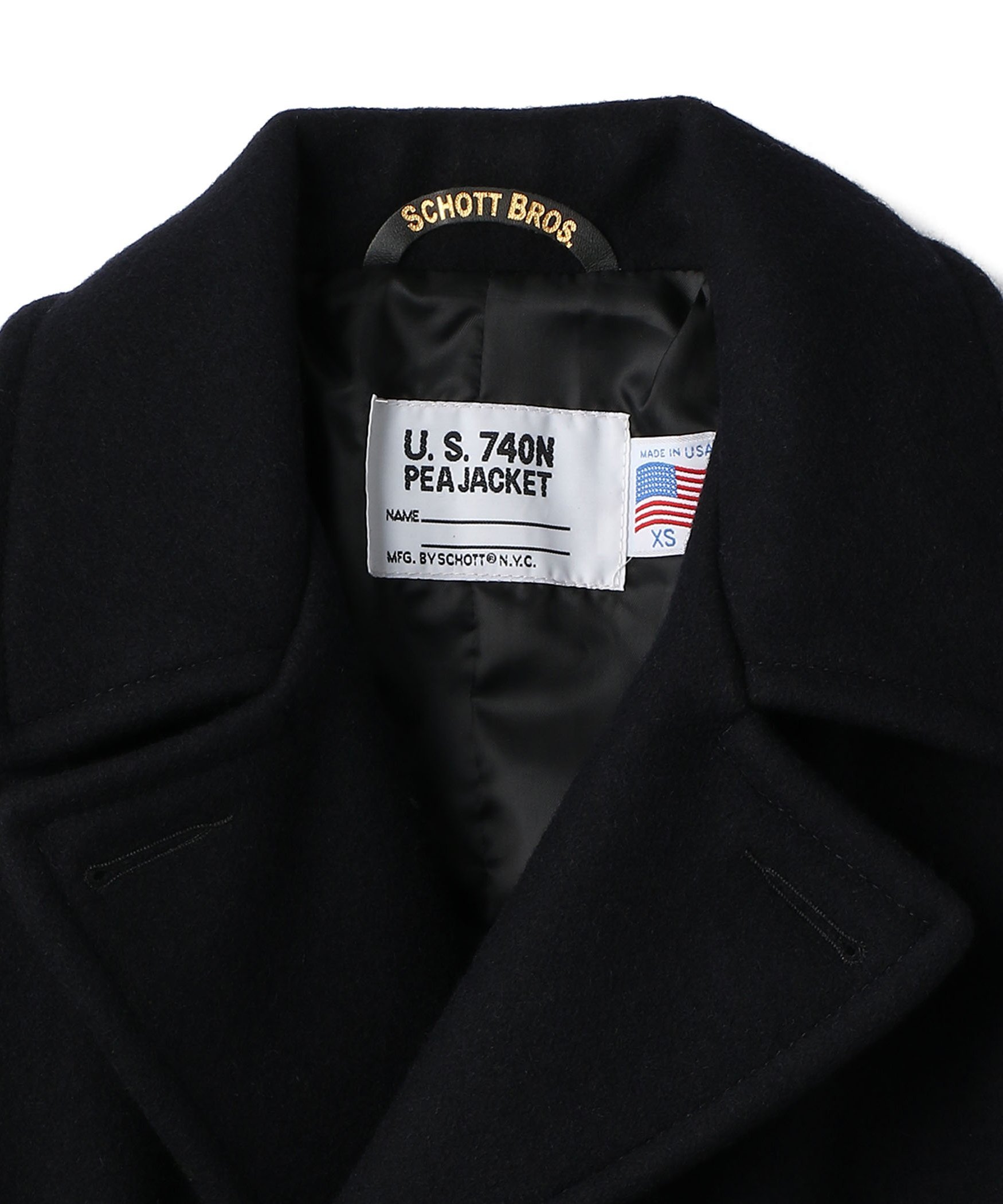 Schott｜714US LONG MELTON PEACOAT/ロング メルトン ピーコート
