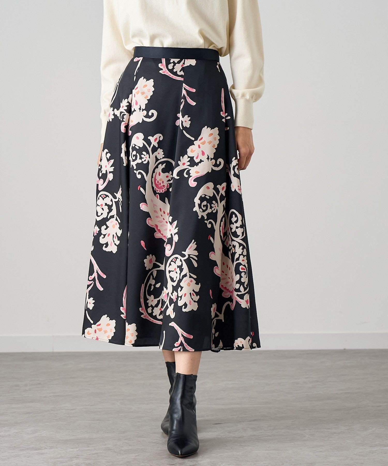 ANAYI｜アラベスクプリントタック スカート | Rakuten Fashion(楽天