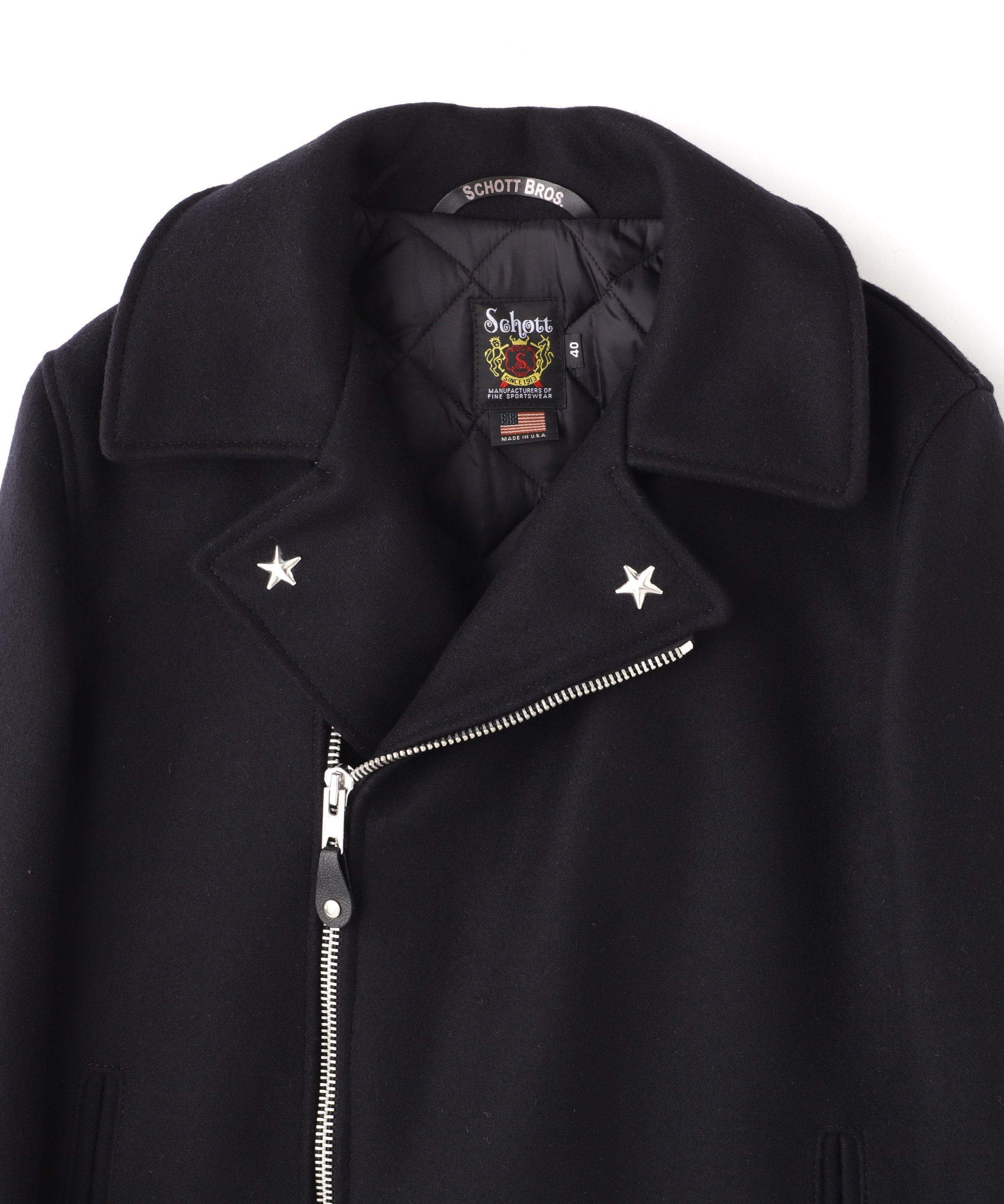 Schott｜766US MELTON ZIP UP P-COAT/メルトン ジップアップ