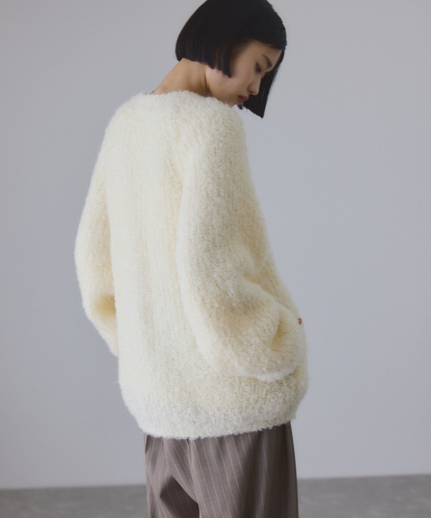 ADAM ET ROPE'｜モヘヤウールニットカーディガンブルゾン | Rakuten