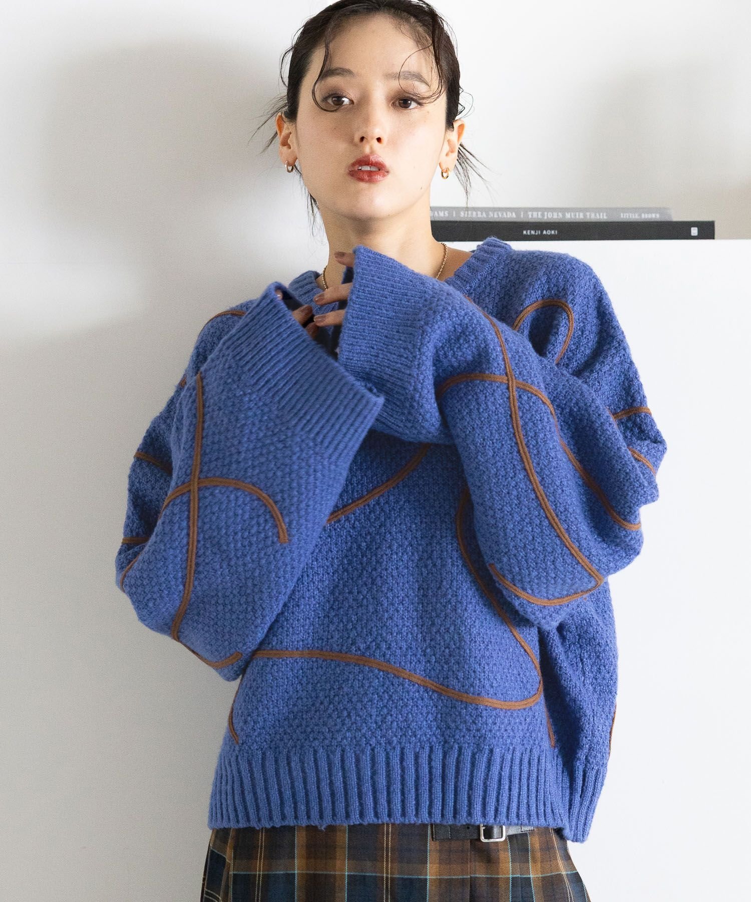 RAGEBLUE｜コード刺繍ニットプルオーバー | Rakuten Fashion(楽天