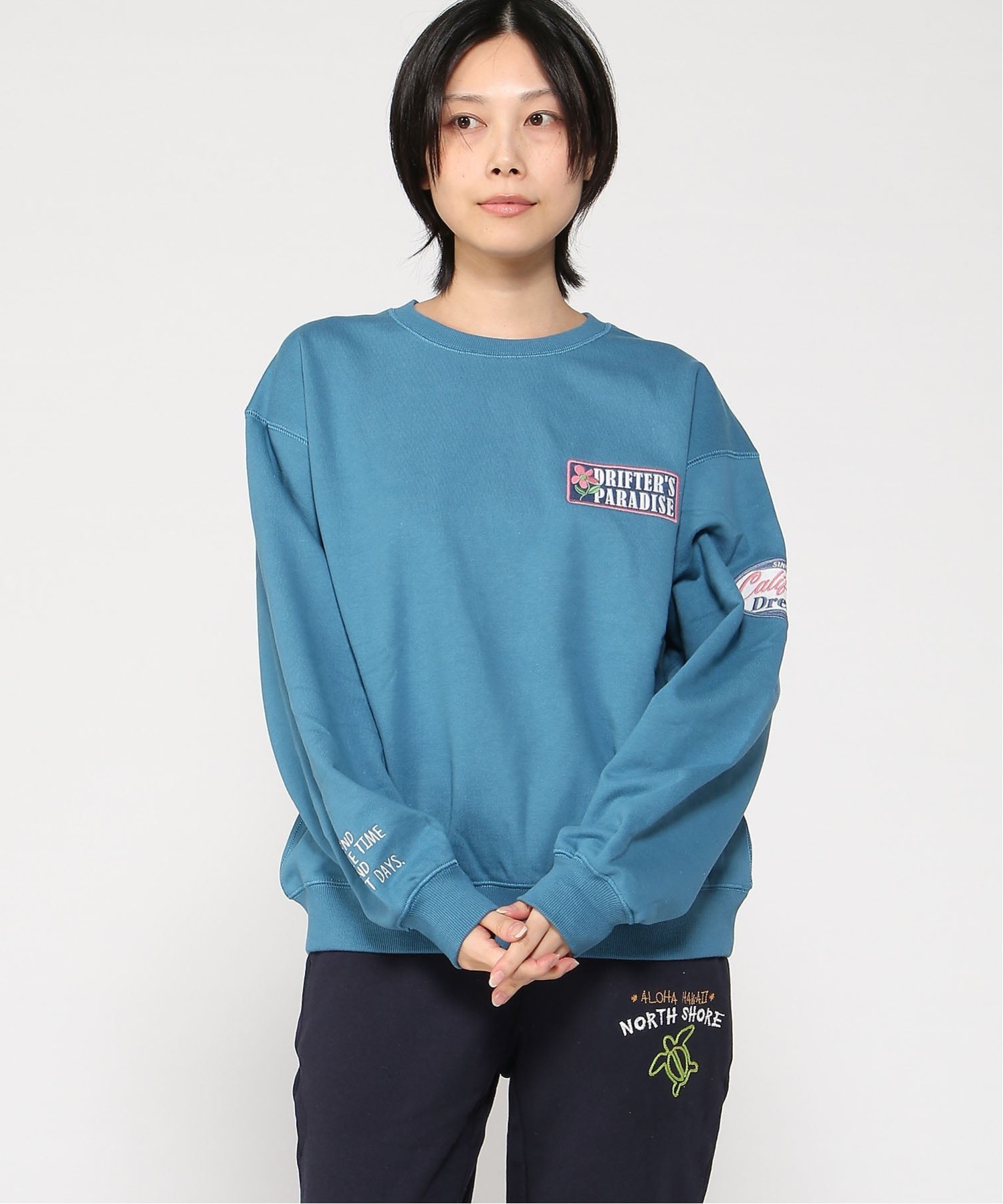 Hula Lani Hawaii｜ANTIBAL/(W)ワッペン風刺繍裏毛トレーナー