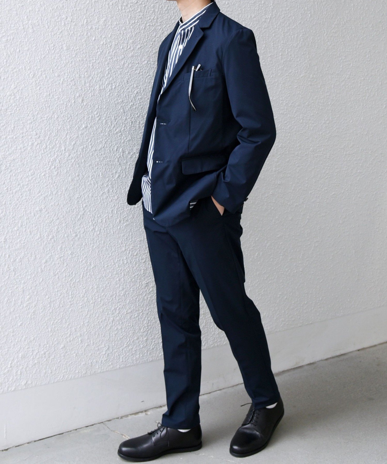 SHIPS ネイビー スーツ　パンツセット SHIPS any: 〈ストレッチ・撥水等〉多機能 オールシーズン