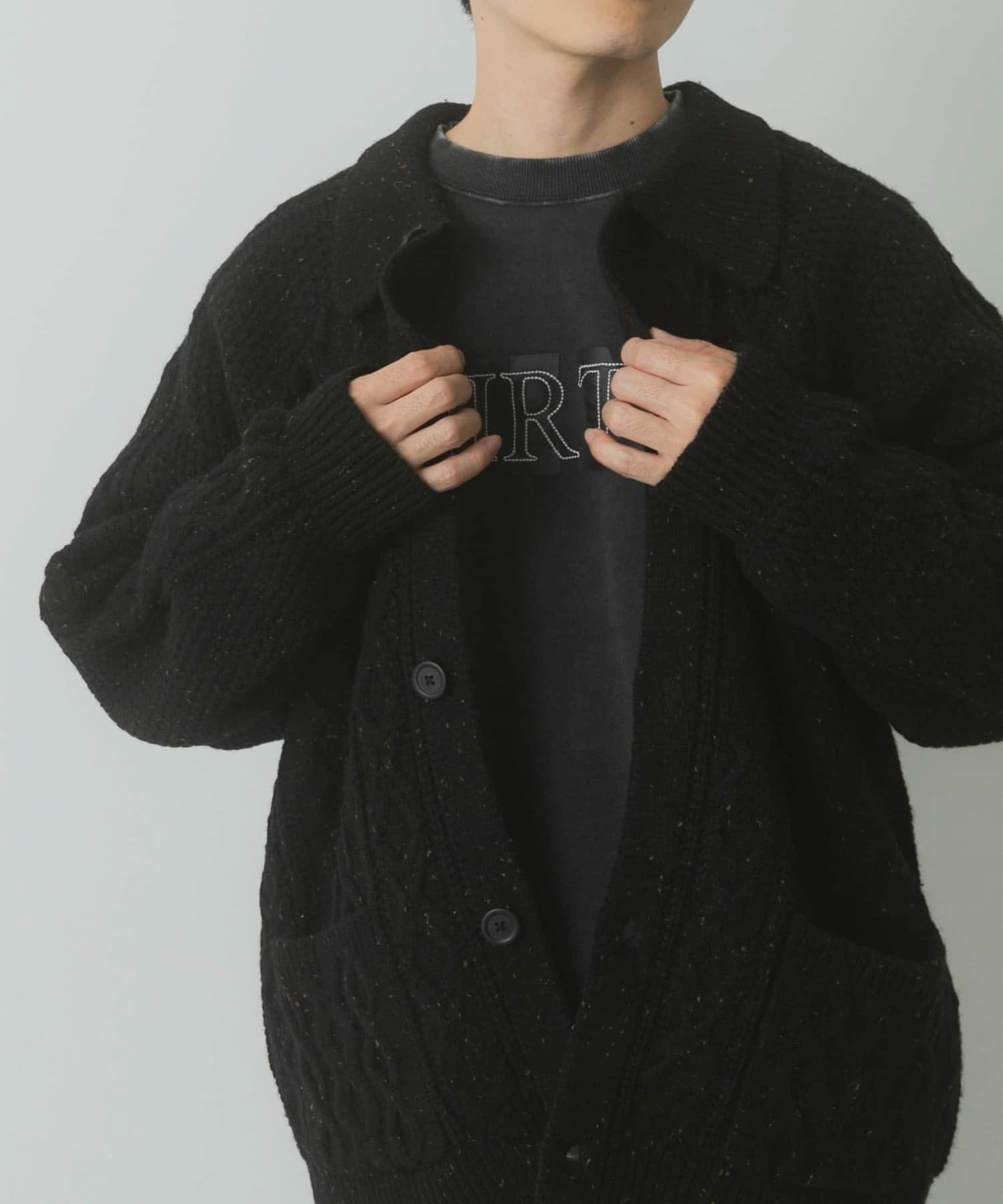 URBAN RESEARCH ITEMS｜ウール混 フィッシャーマンカーディガン