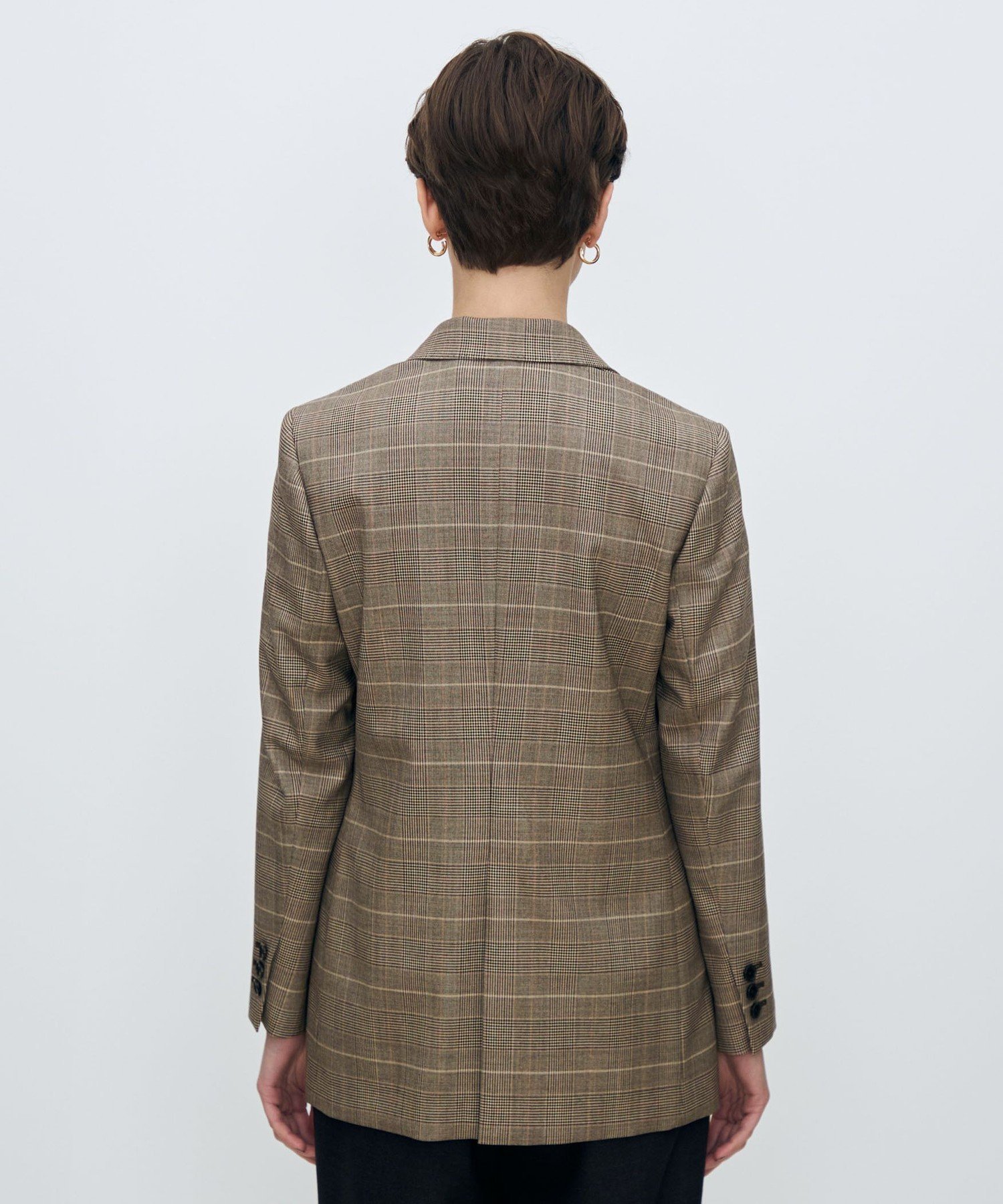 TOMORROWLAND｜バーガンディーグレンチェック ダブルブレスト